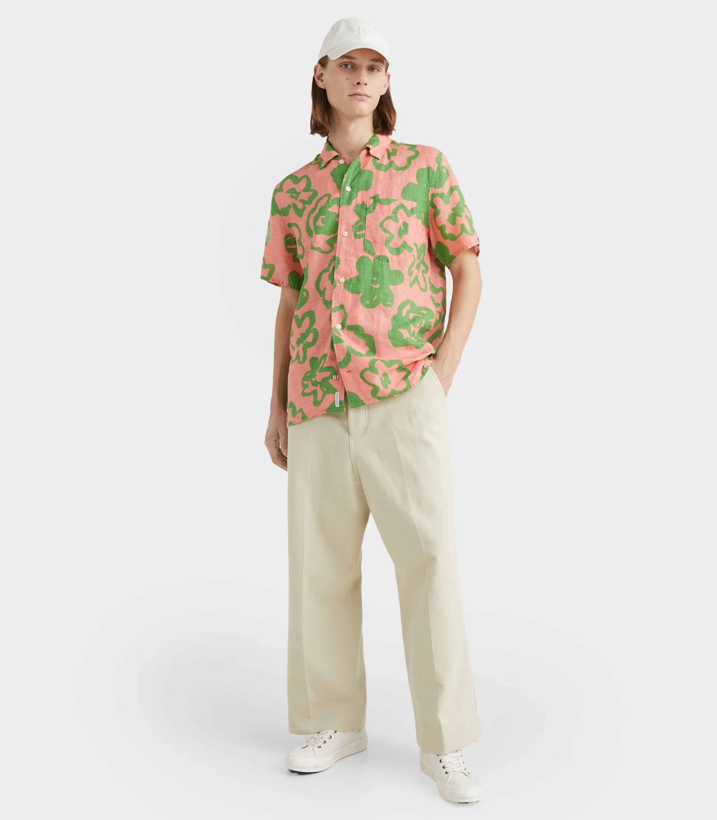 Tommy Hilfiger - Men's Floral Print Short Sleeve Linen Regular Fit Shirt - Image 3