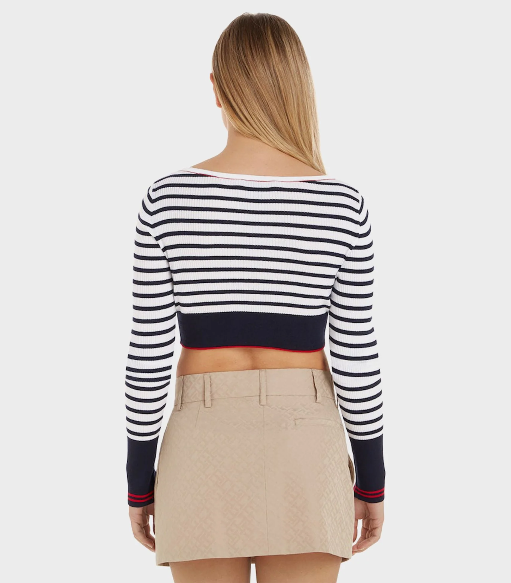 Tommy Hilfiger - Crest Breton Stripe Slim Cropped Cardigan - Image 5