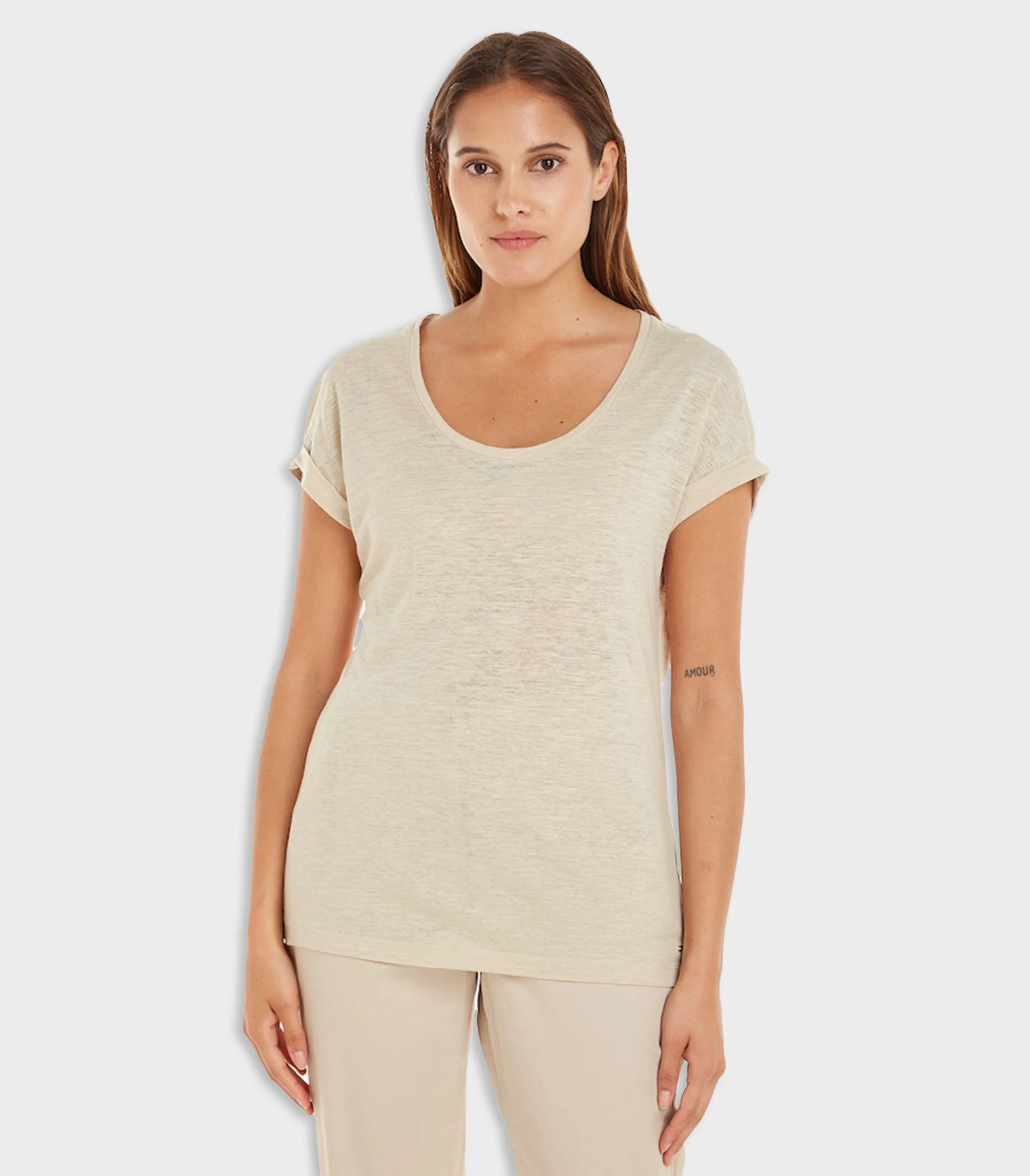 Tommy Hilfiger - Scoop Neck Rolled Sleeve T-Shirt Regular Fit - Image 2