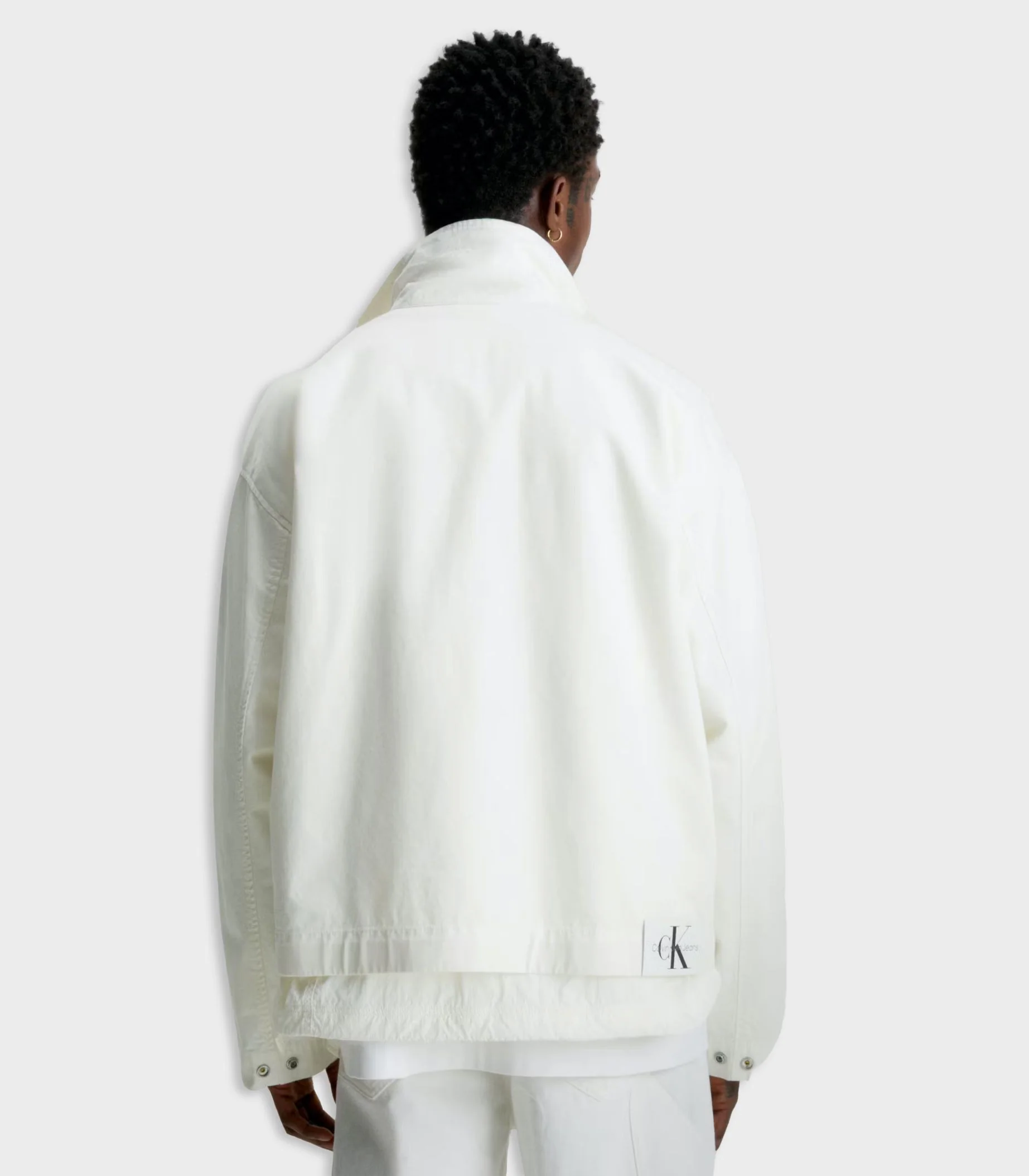 Calvin Klein Jeans - Men's Oversized Cropped Cotton Twill Zip Up Jacket - Image 7