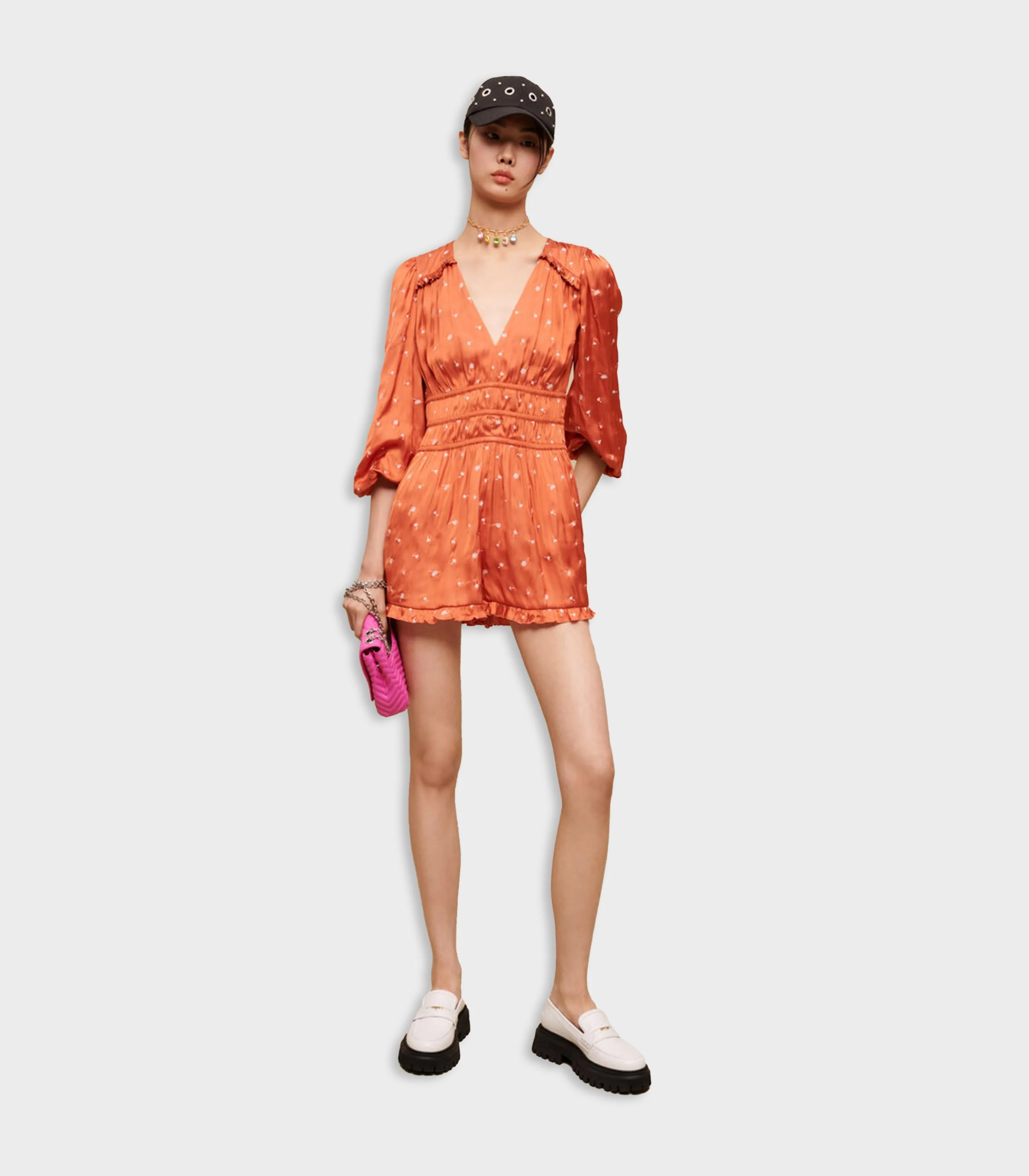 Maje - Patterned Satin Romper - Image 3