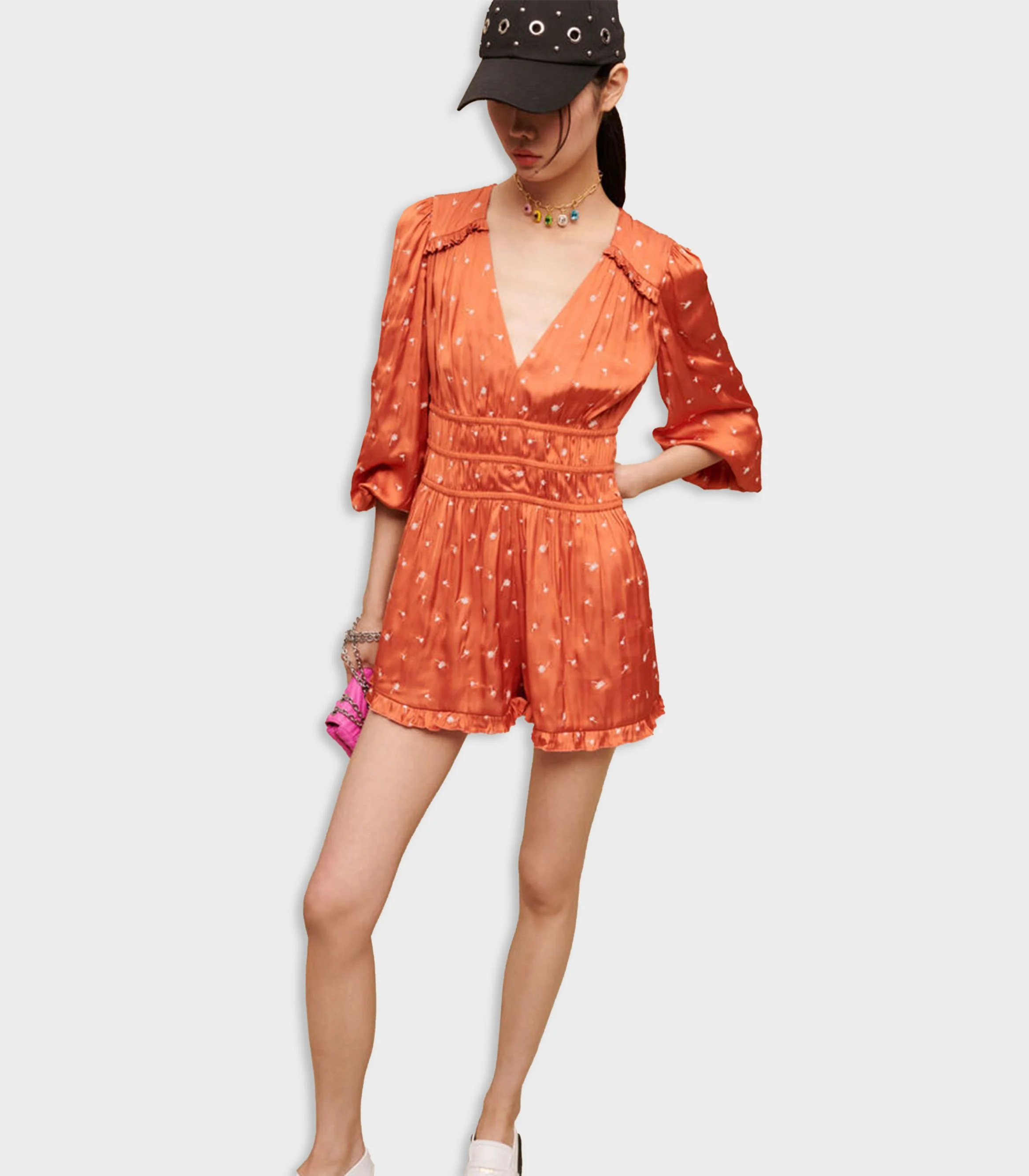 Maje - Patterned Satin Romper - Image 5