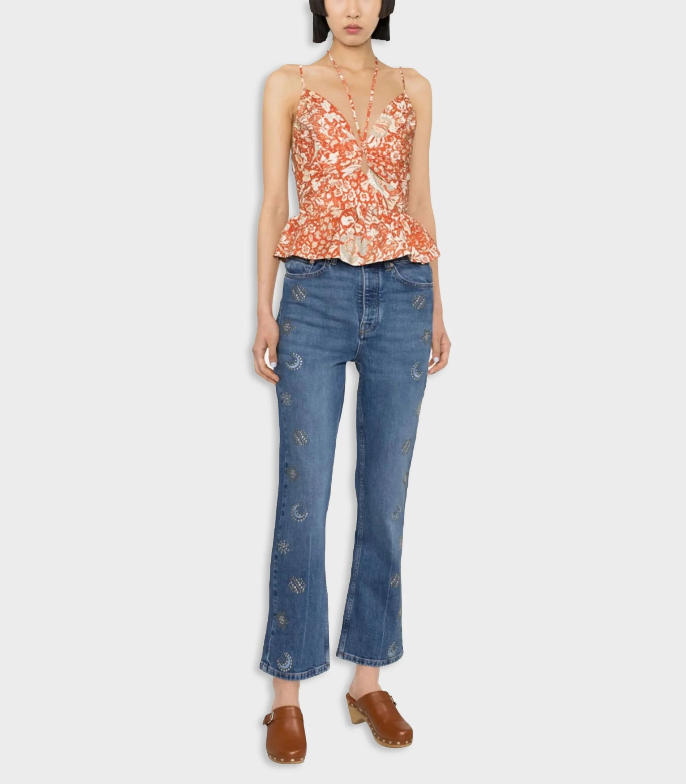 Maje - Stud-Embellished Flared Jeans - Image 2