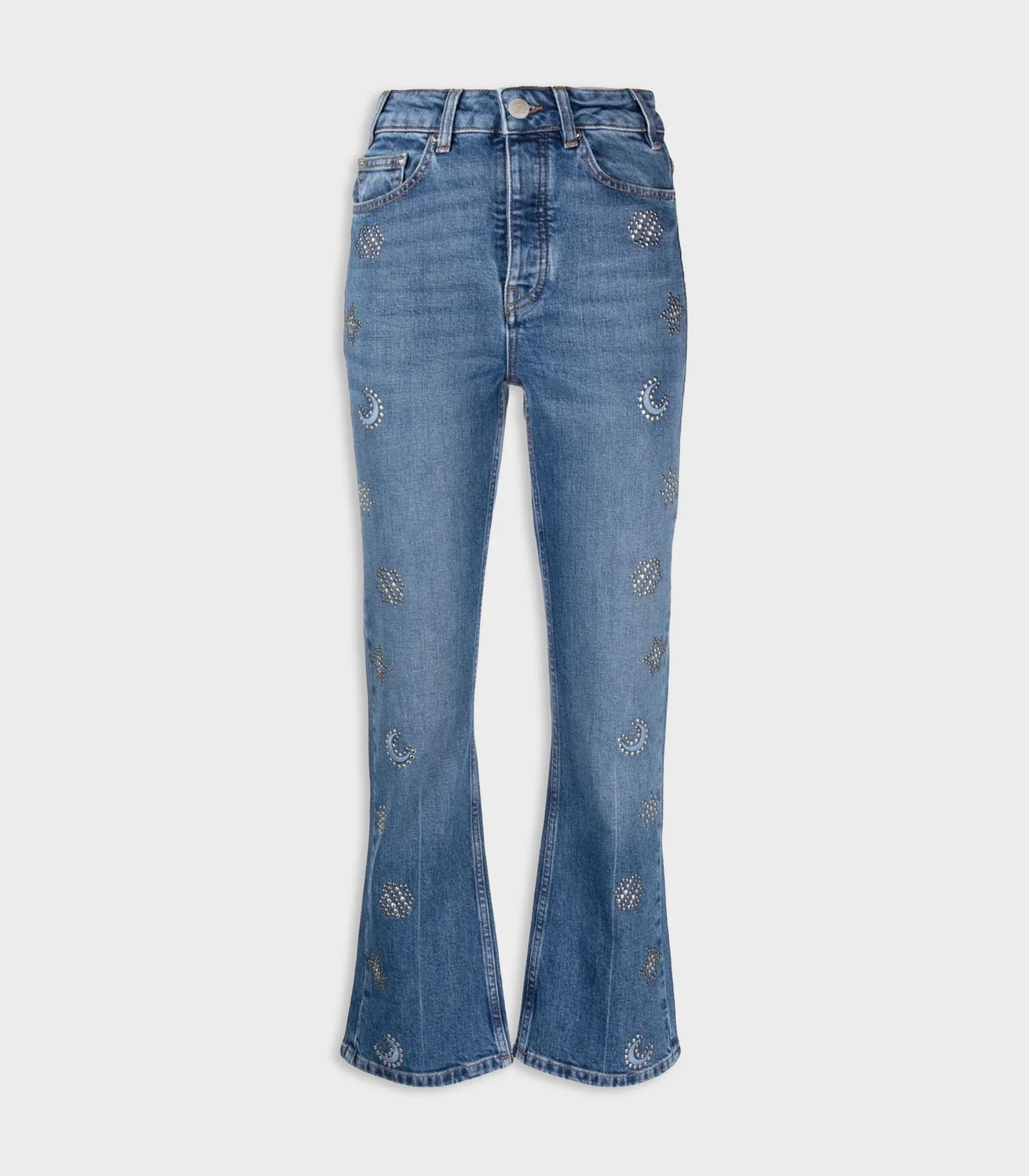 Maje - Stud-Embellished Flared Jeans - Image 4