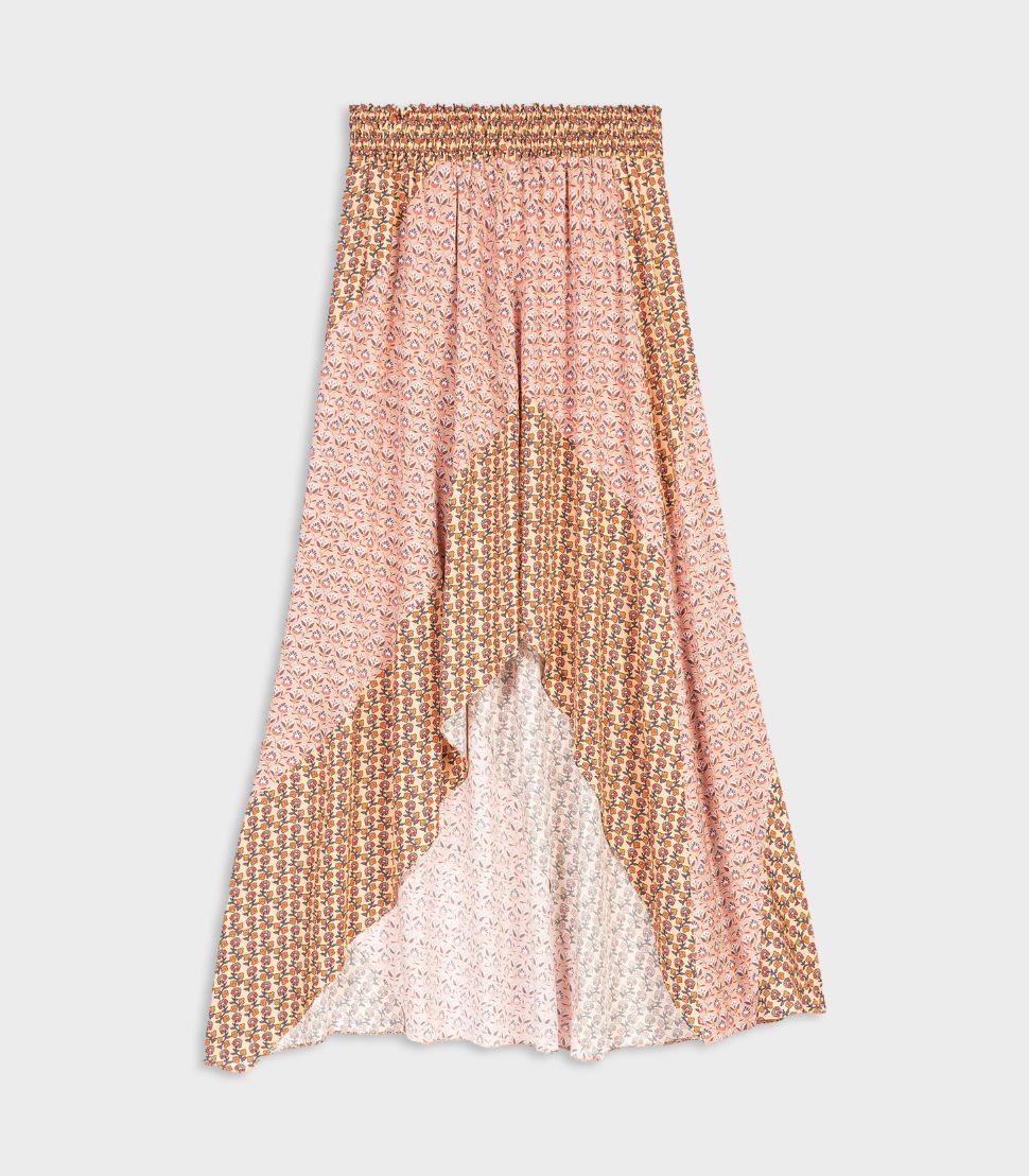 Maje -Asymmetric Skirt With Mixed Prints - Image 3