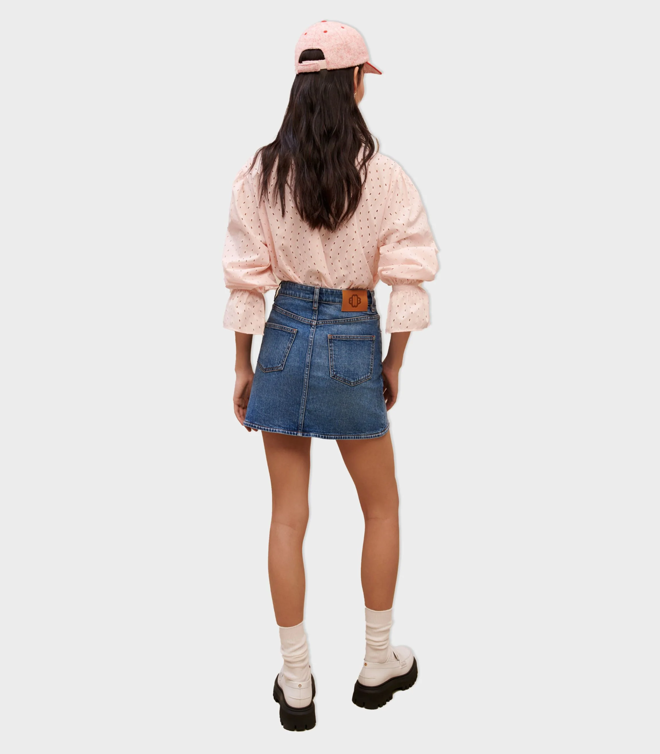 Maje - Crossover Waist Denim Skirt - Image 3