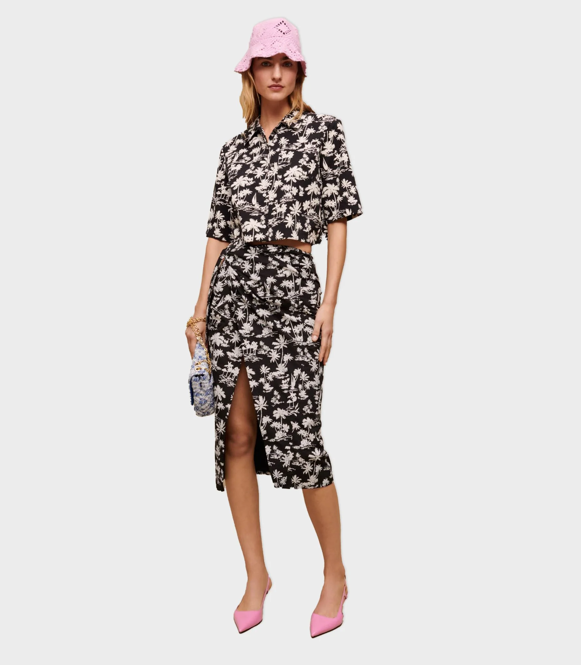 Maje - Palm Print Wrap Skirt - Image 2