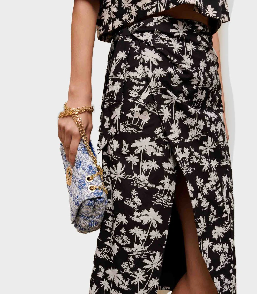 Maje - Palm Print Wrap Skirt - Image 5