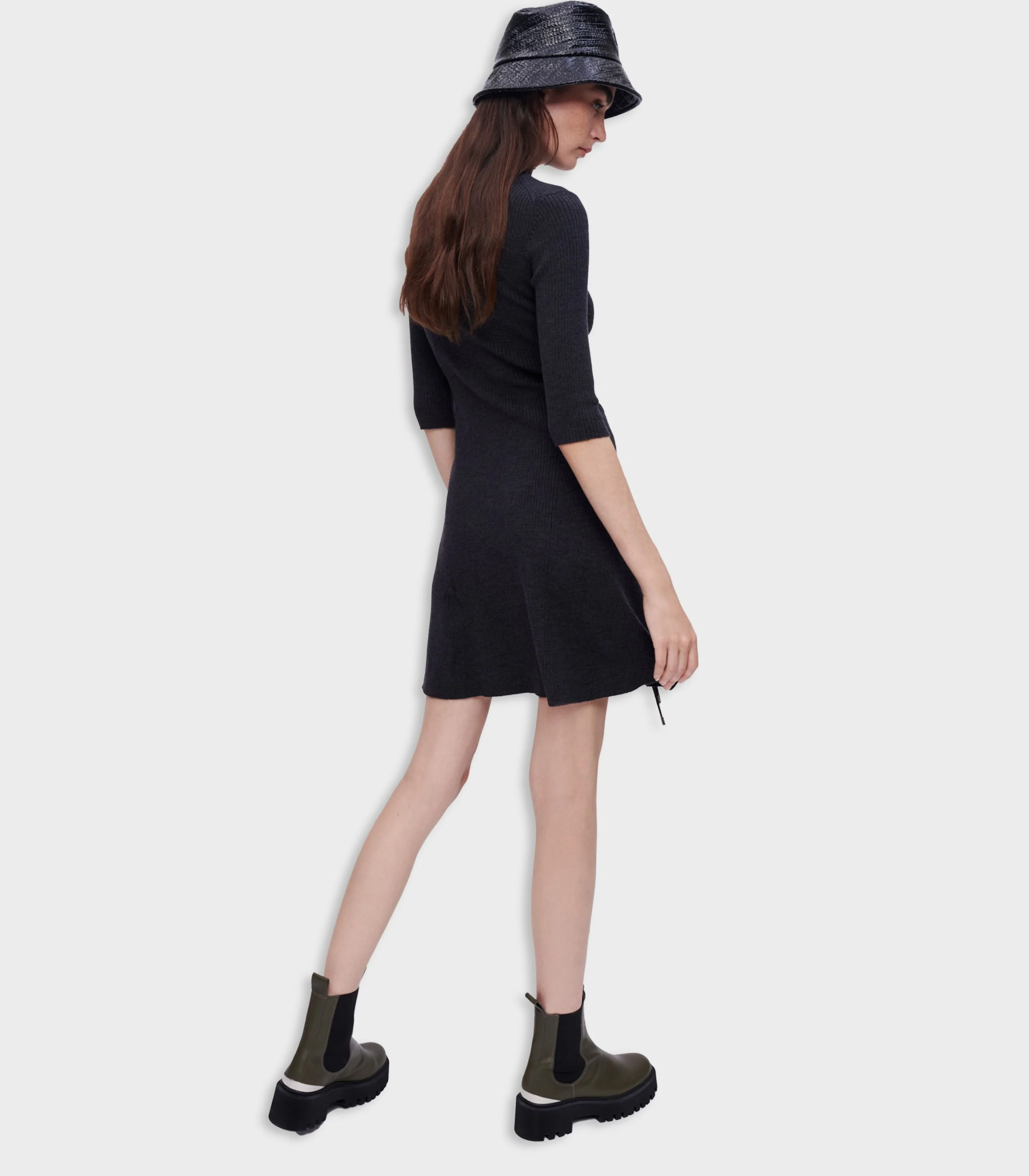 Maje - Knit Dress With Metal Eyelets - Image 3