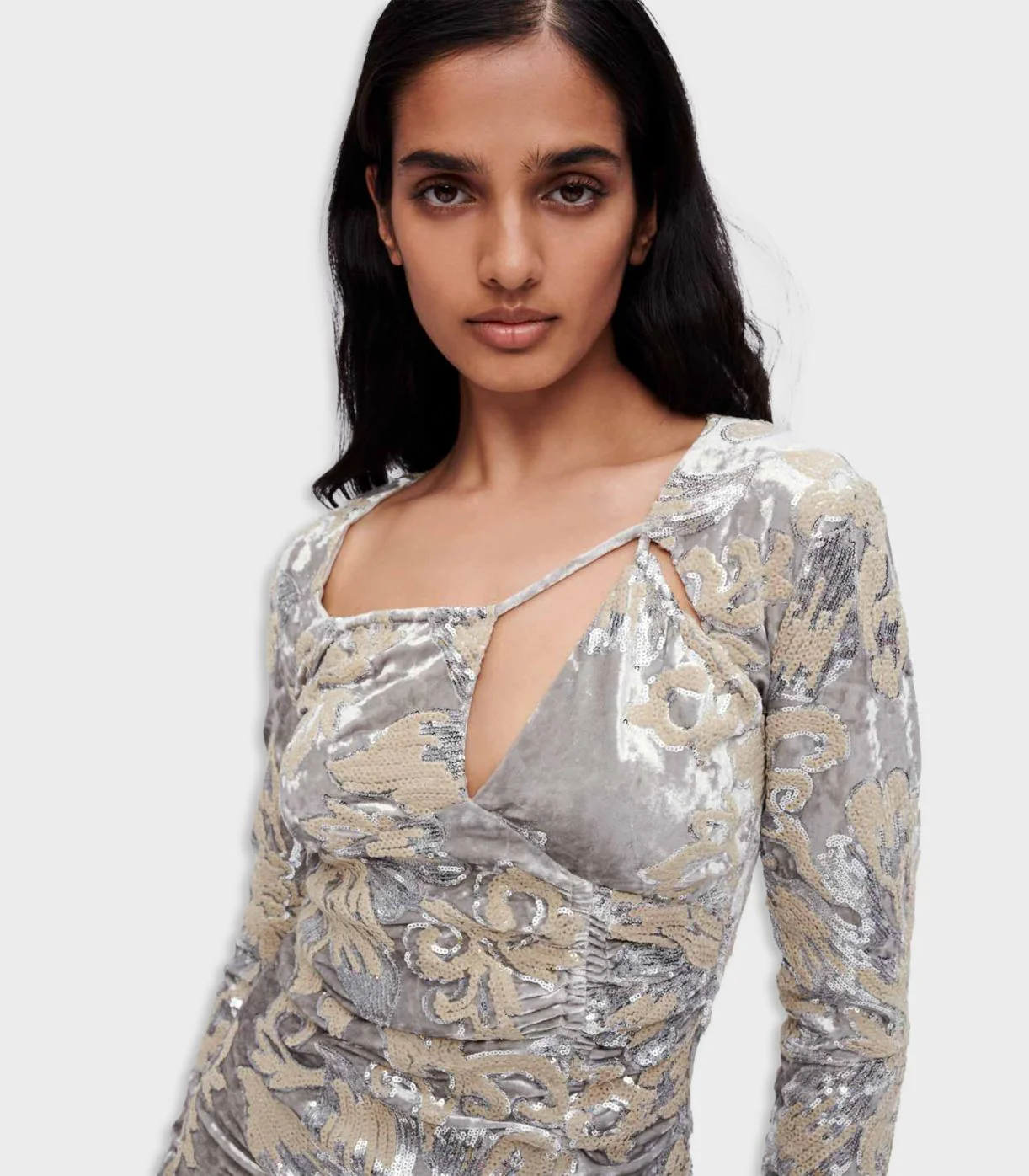 Maje - Velvet Dress With Sequin Embroidery - Image 10