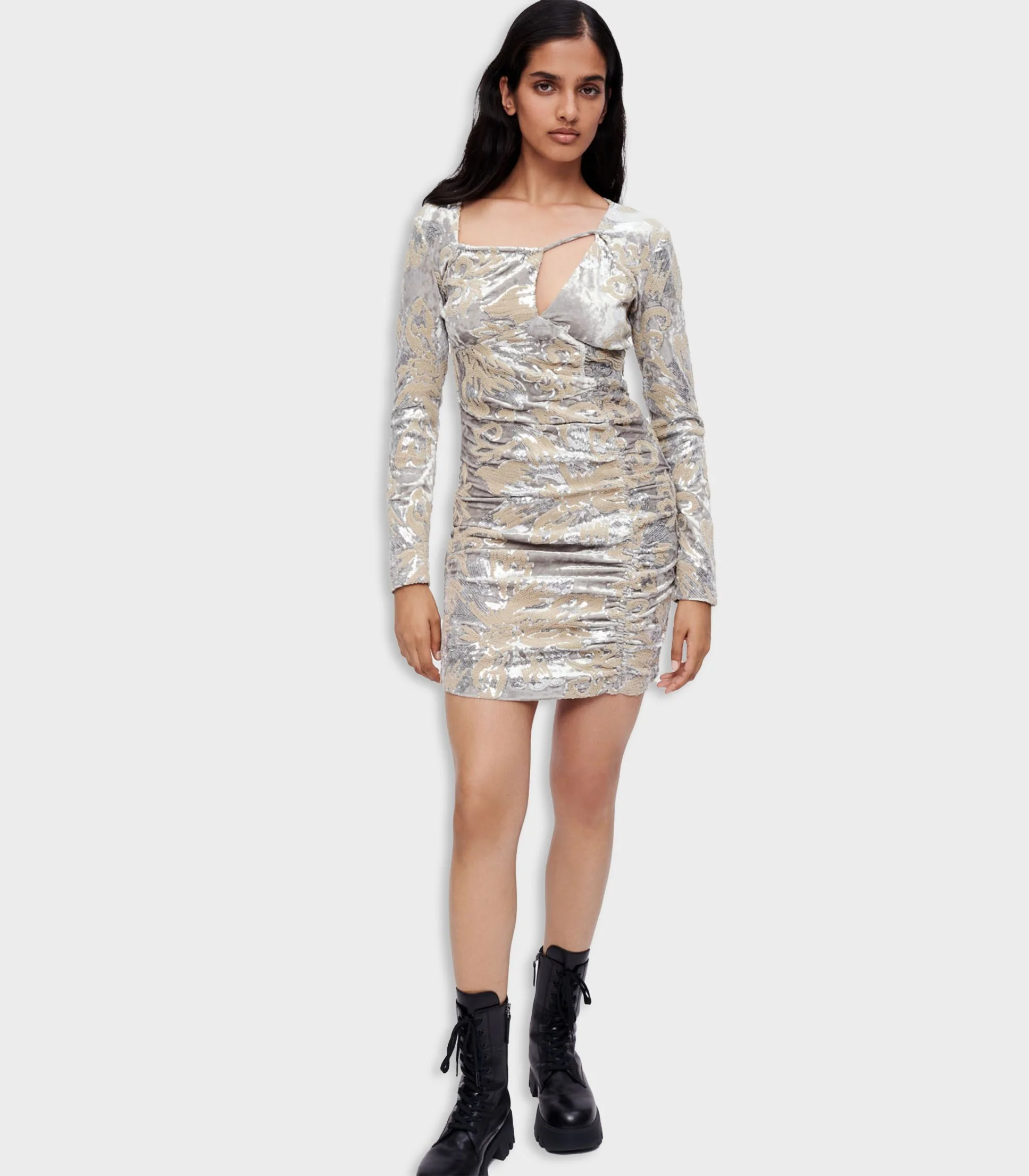 Maje - Velvet Dress With Sequin Embroidery - Image 2
