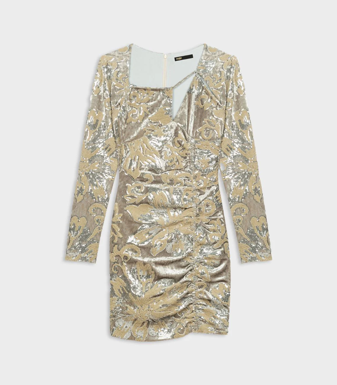 Maje - Velvet Dress With Sequin Embroidery - Image 4