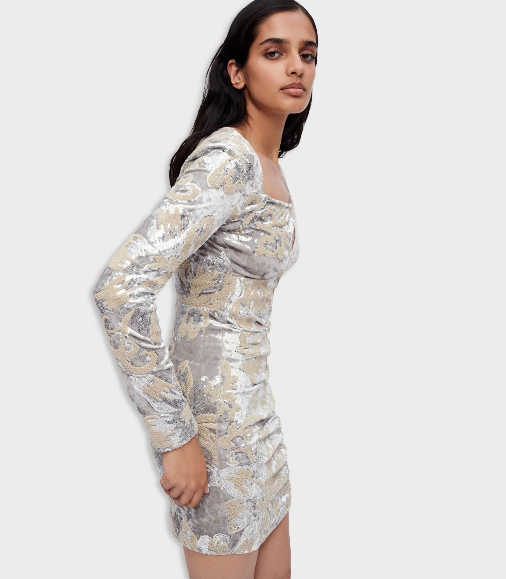 Maje - Velvet Dress With Sequin Embroidery - Image 5