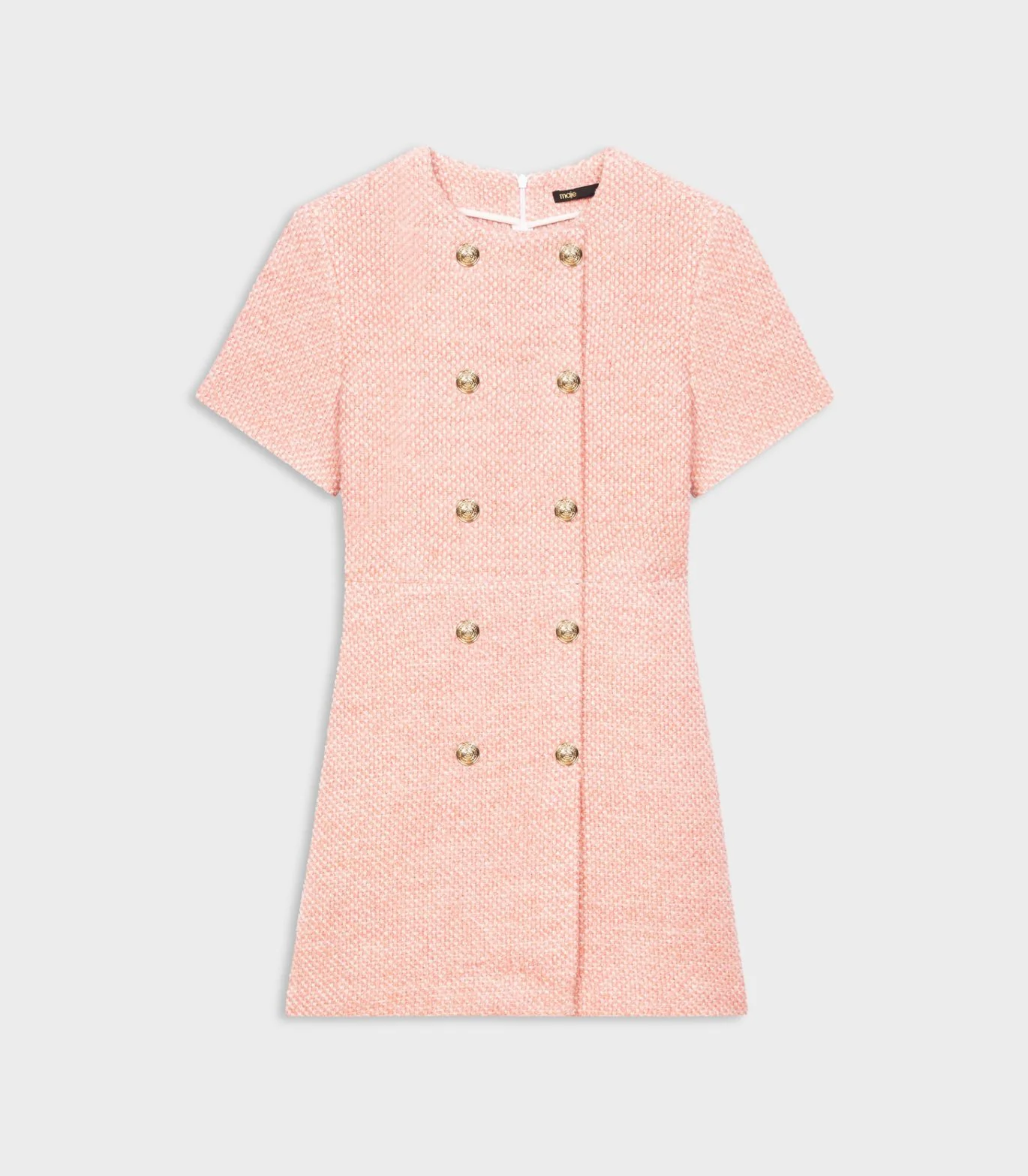 Maje - Pink And Ecru Marl Tweed Dress - Image 4