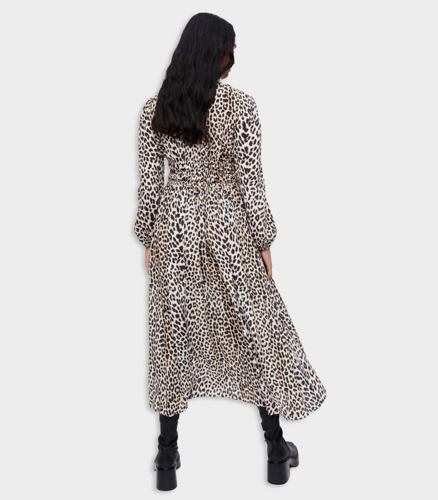 Maje - Long Leopard-Print Viscose Dress - Image 5
