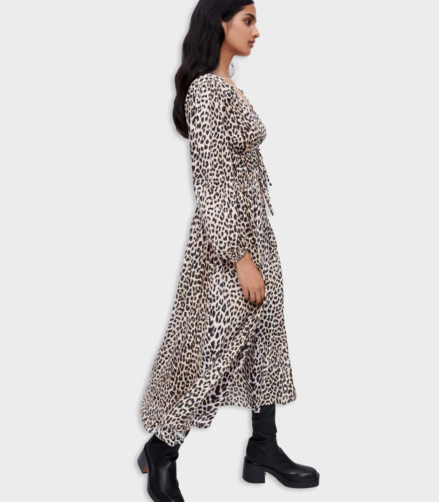 Maje - Long Leopard-Print Viscose Dress - Image 8