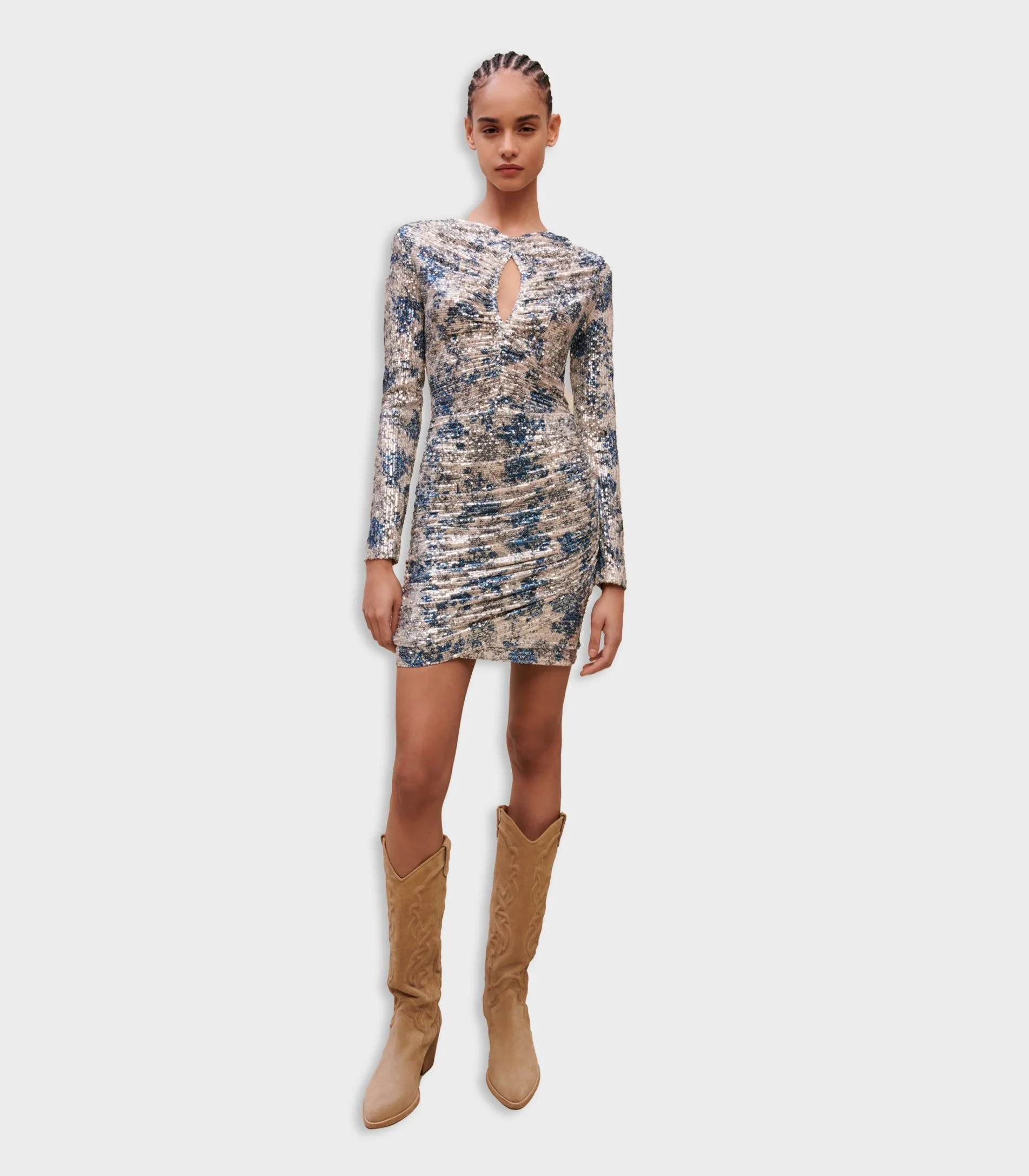 Maje - Draped Sequinned Dress - Image 3