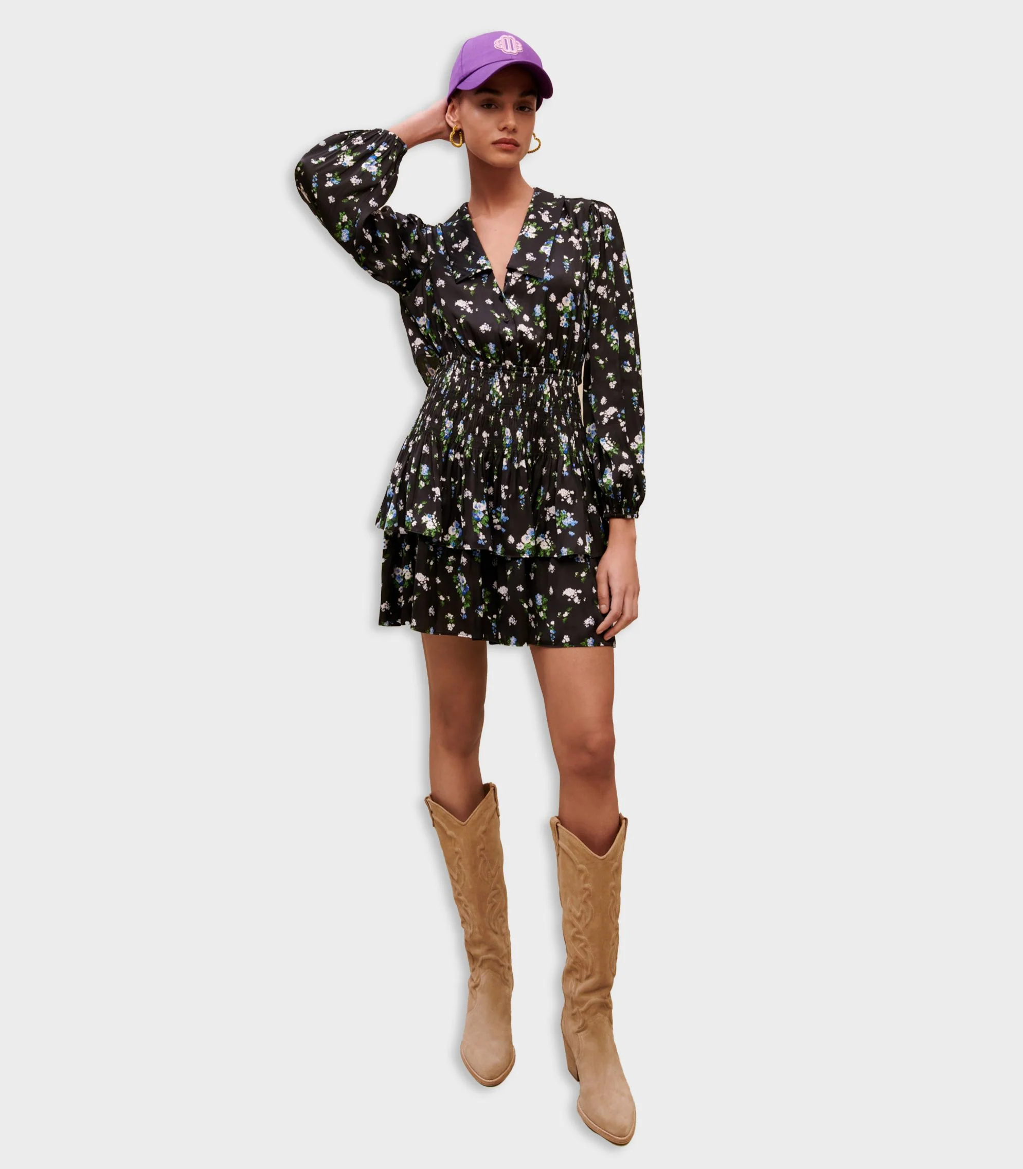 Maje - Smocked Floral-Print Dress - Image 3
