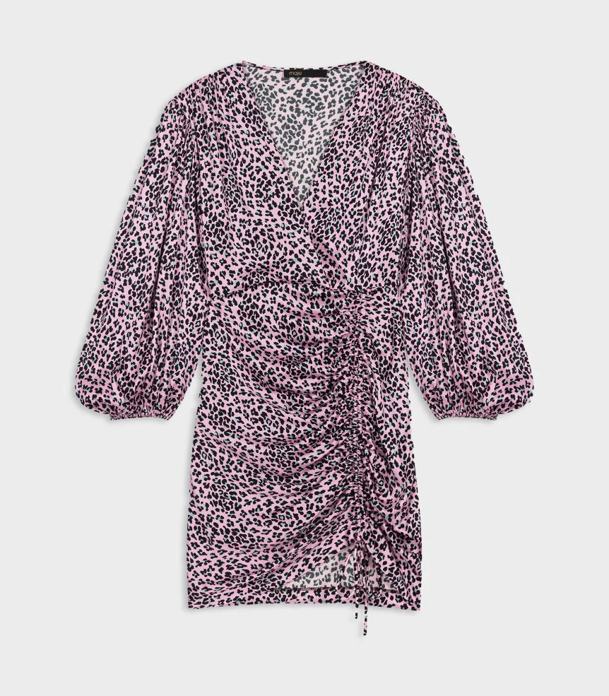 Maje - Draped Leopard-Print Dress - Image 2
