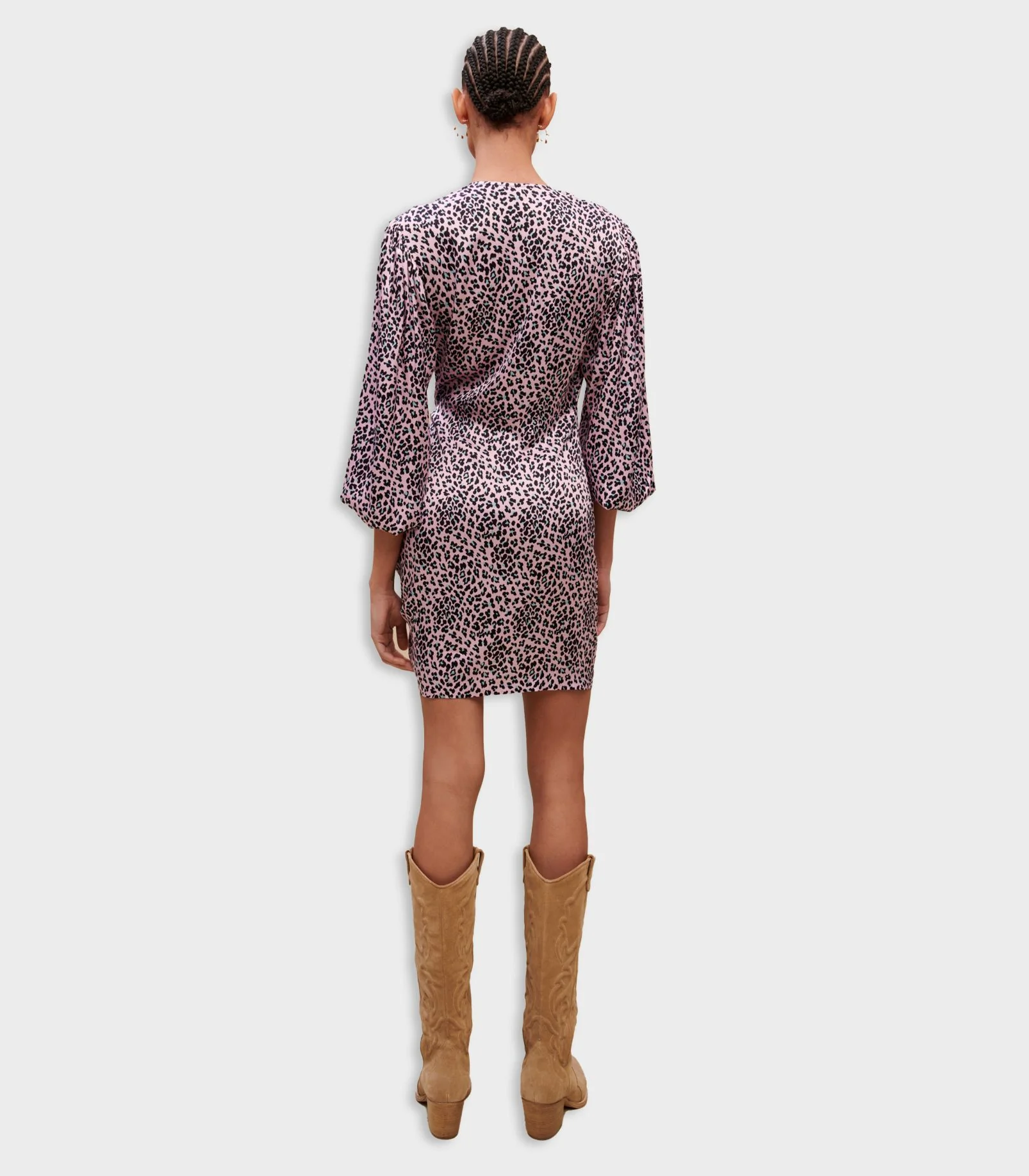 Maje - Draped Leopard-Print Dress - Image 6