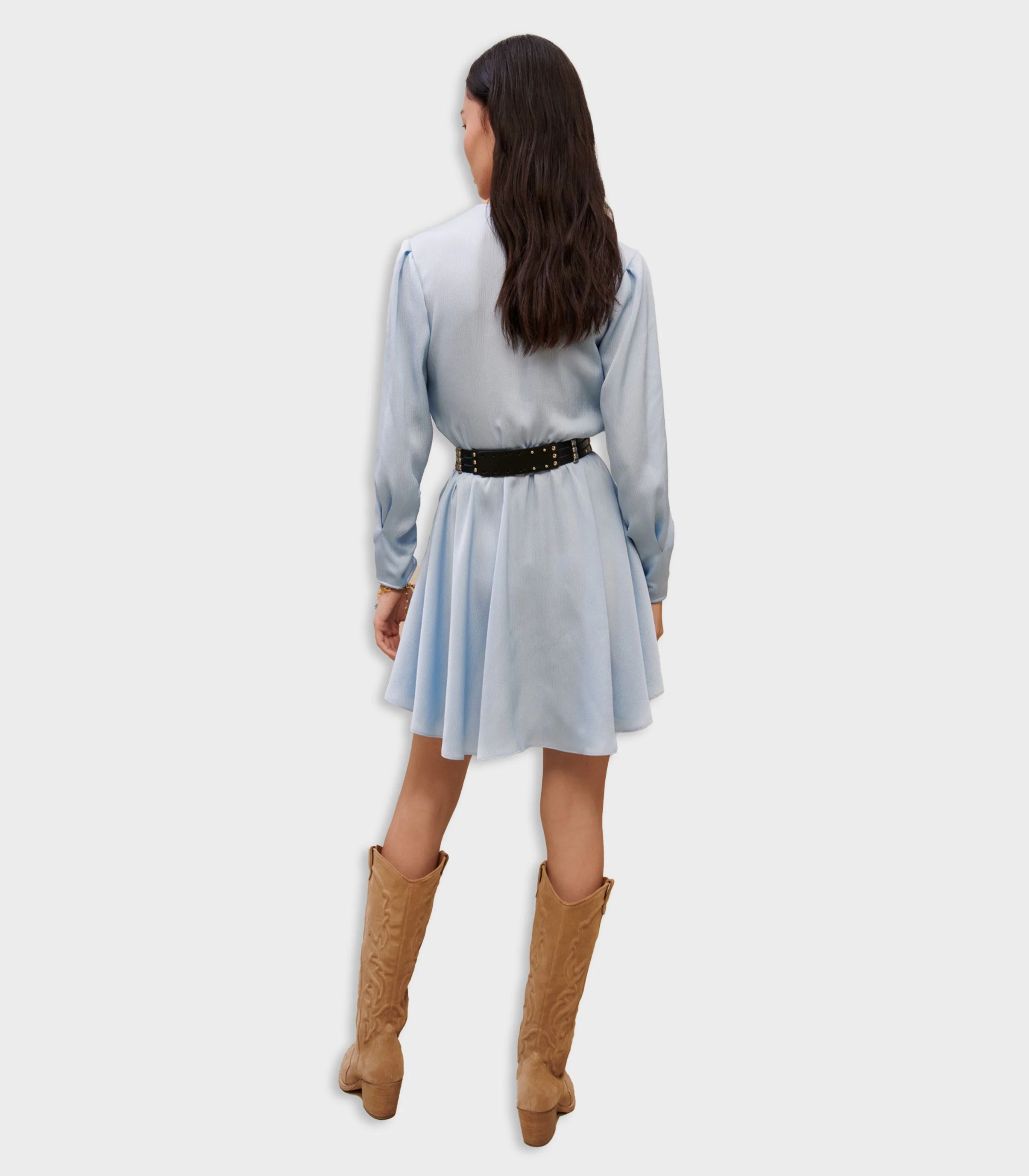 Maje - Cinched Sky Blue Dress - Image 5