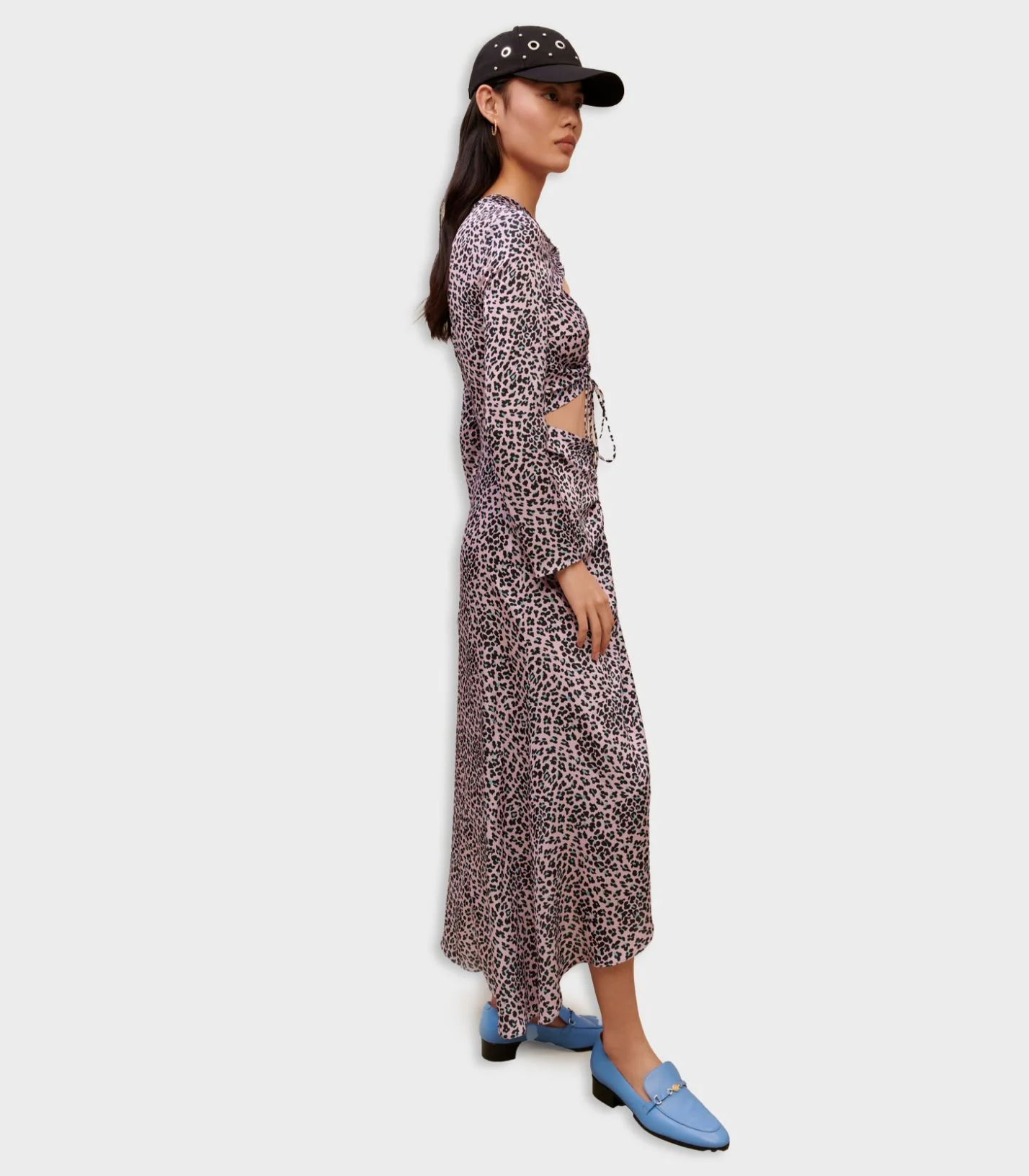 Maje - Long Satiny Cut-Out Dress - Image 3