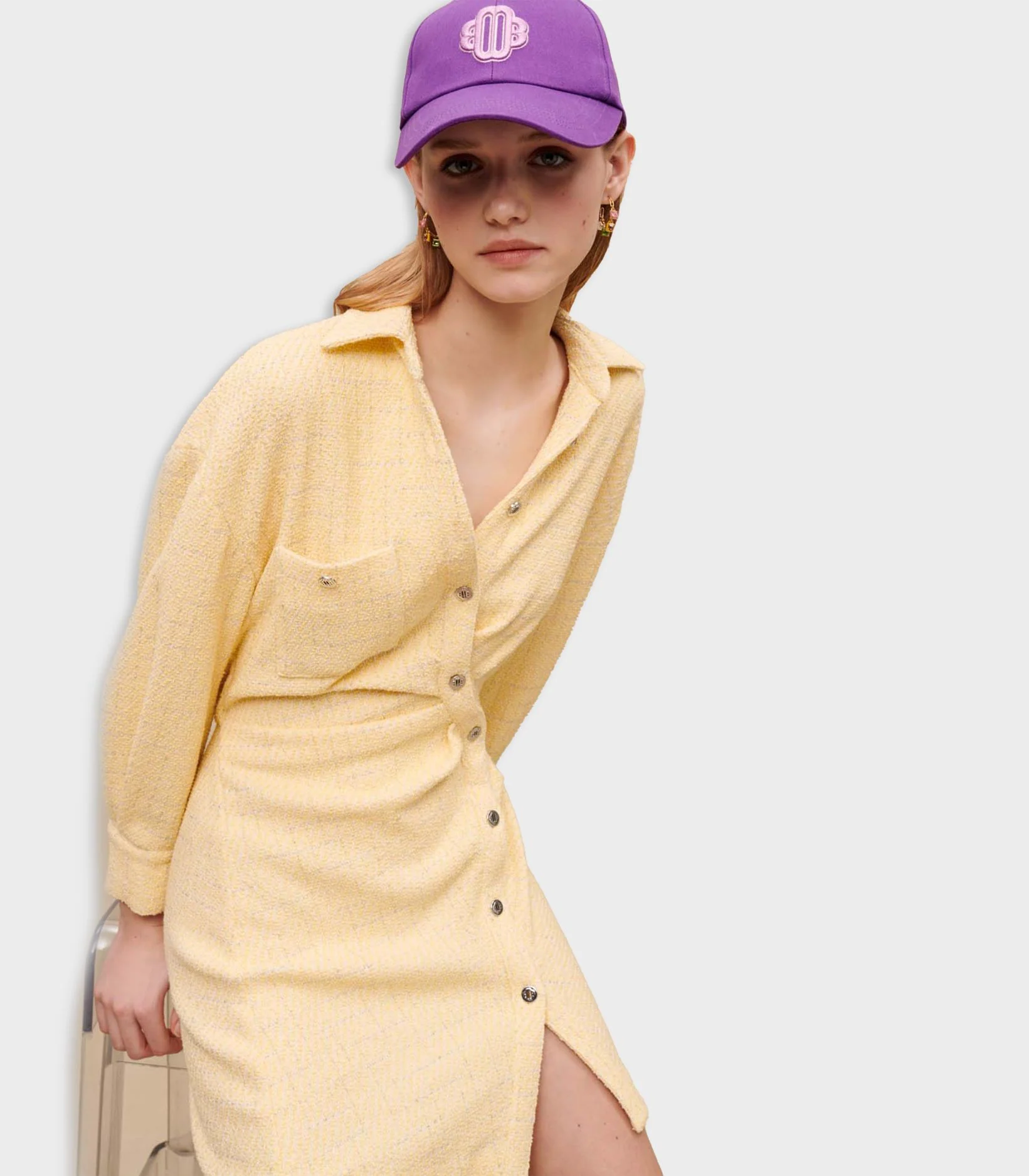 Maje - Lurex Tweed Asymmetric Dress - Image 4