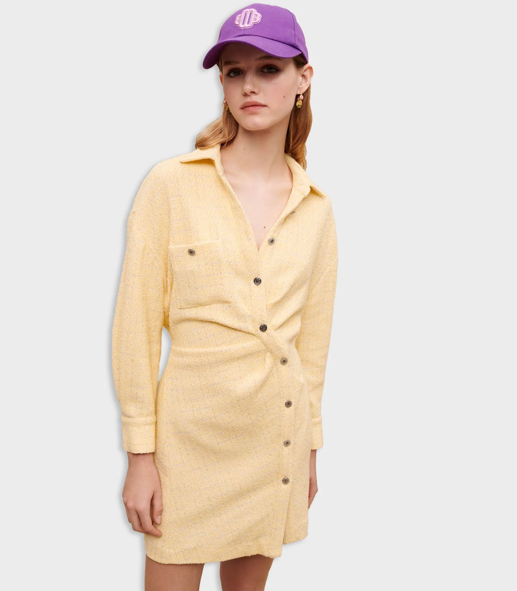Maje - Lurex Tweed Asymmetric Dress - Image 5