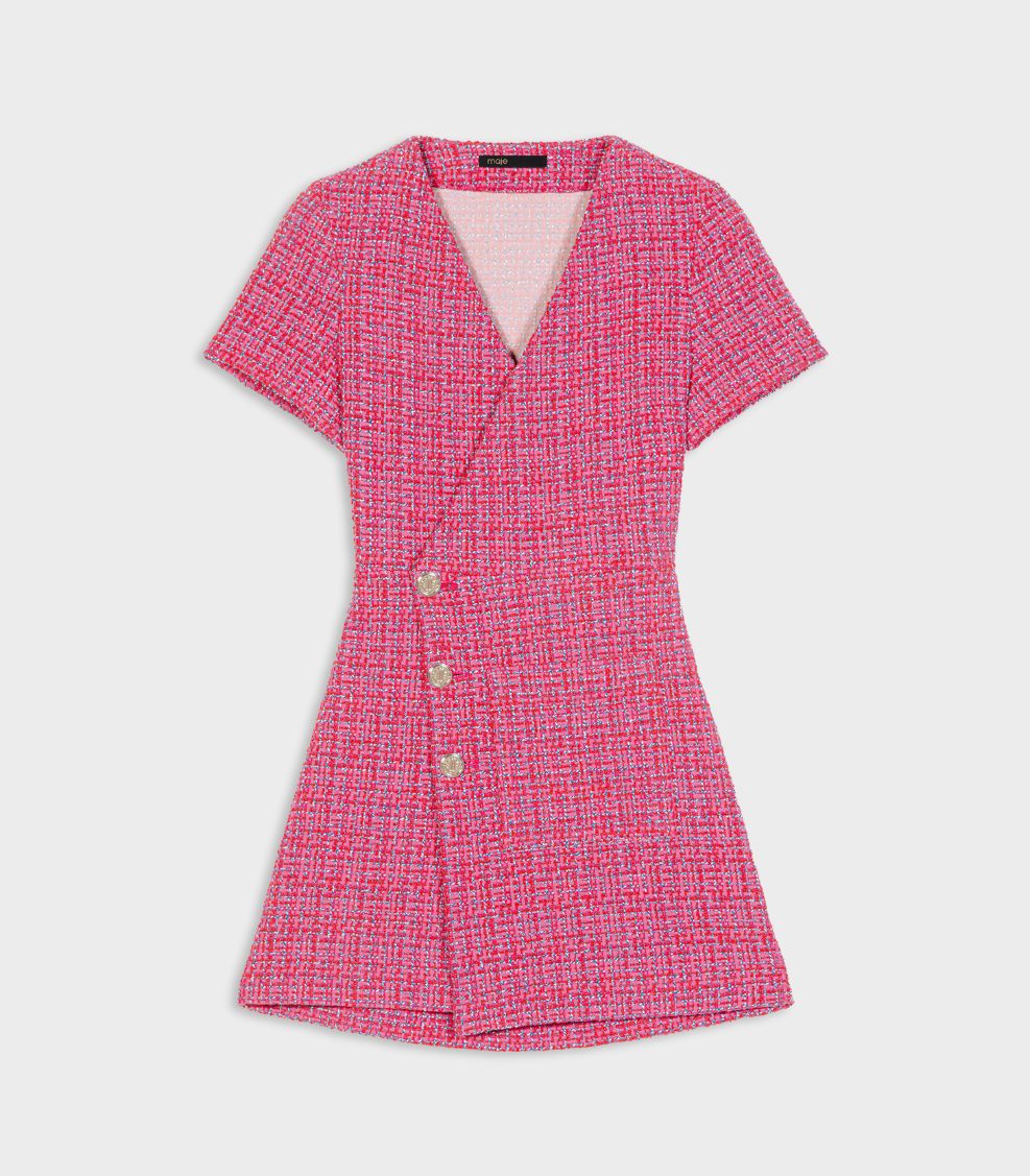 Maje - Short Tweed Dress With Open Back - Image 2