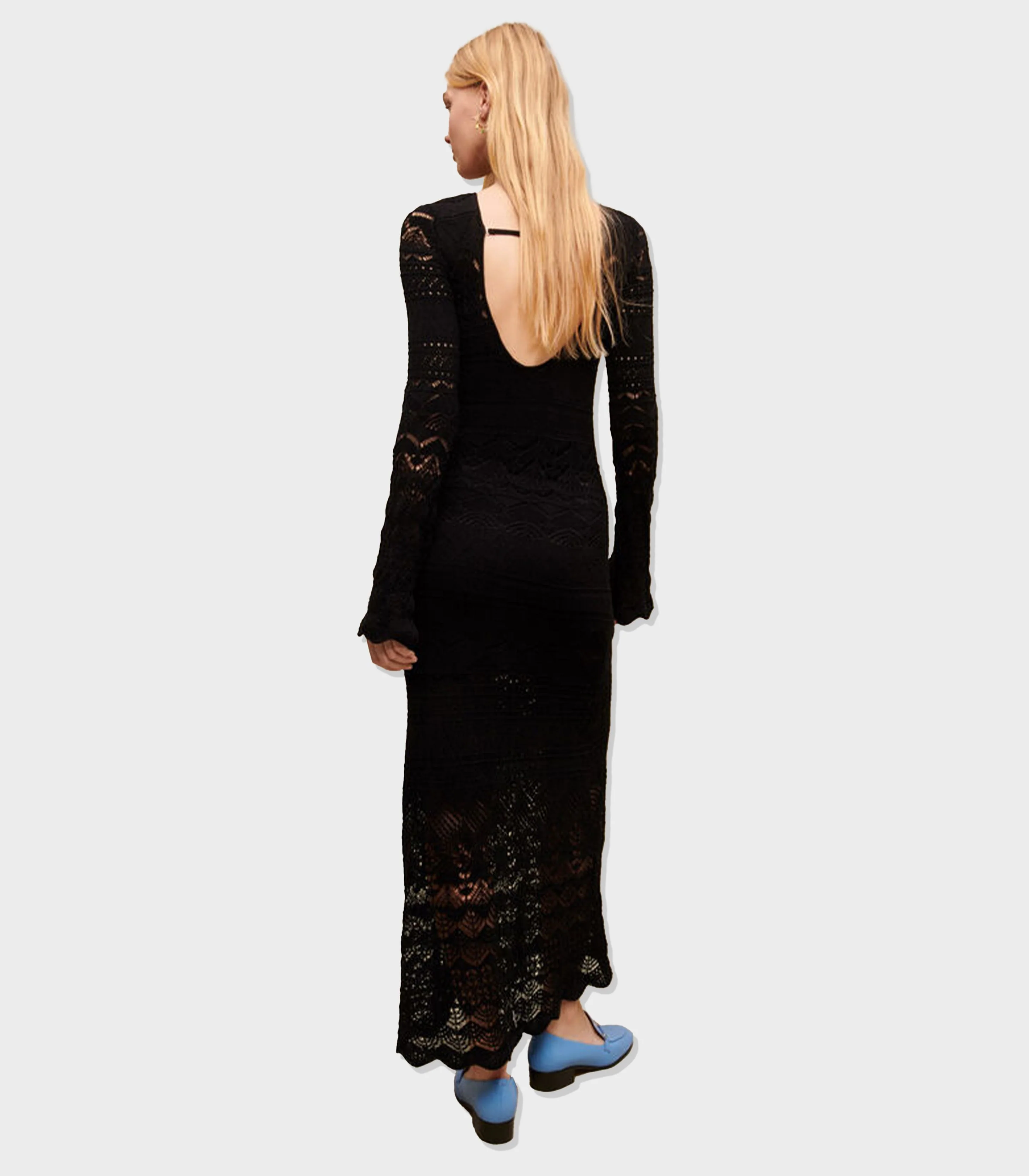 Maje - Long Openwork Knit Dress - Image 4