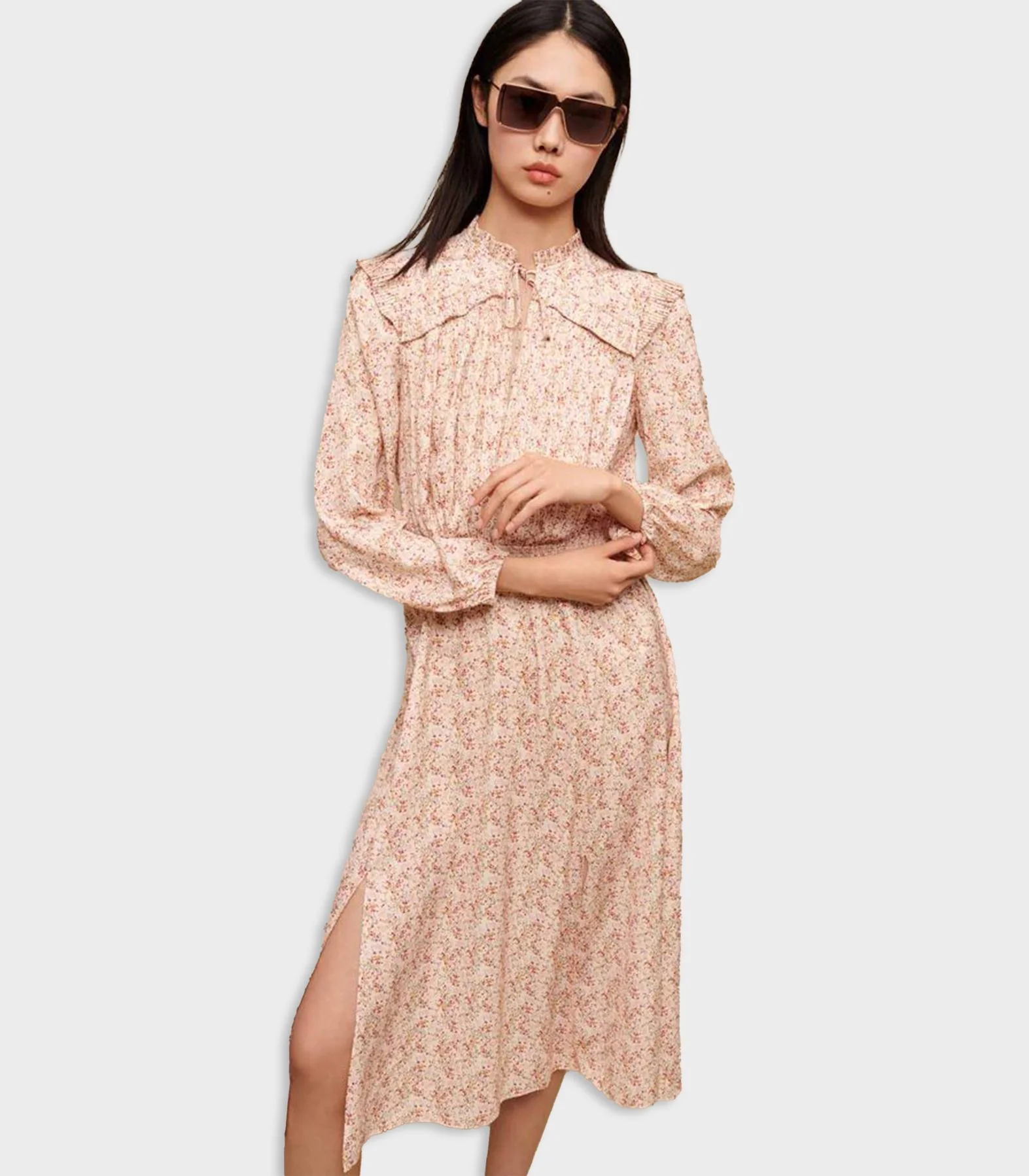 Maje - Long Ruffled Dress - Image 4