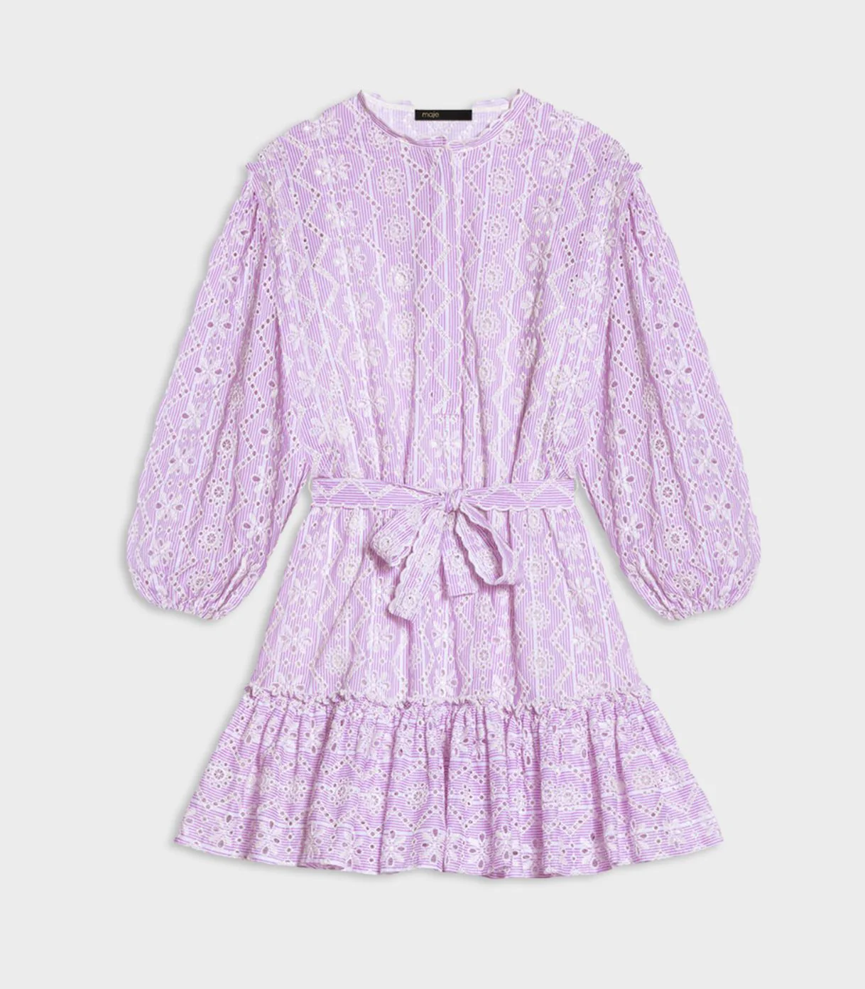 Maje - Embroidered Cotton Mini Dress