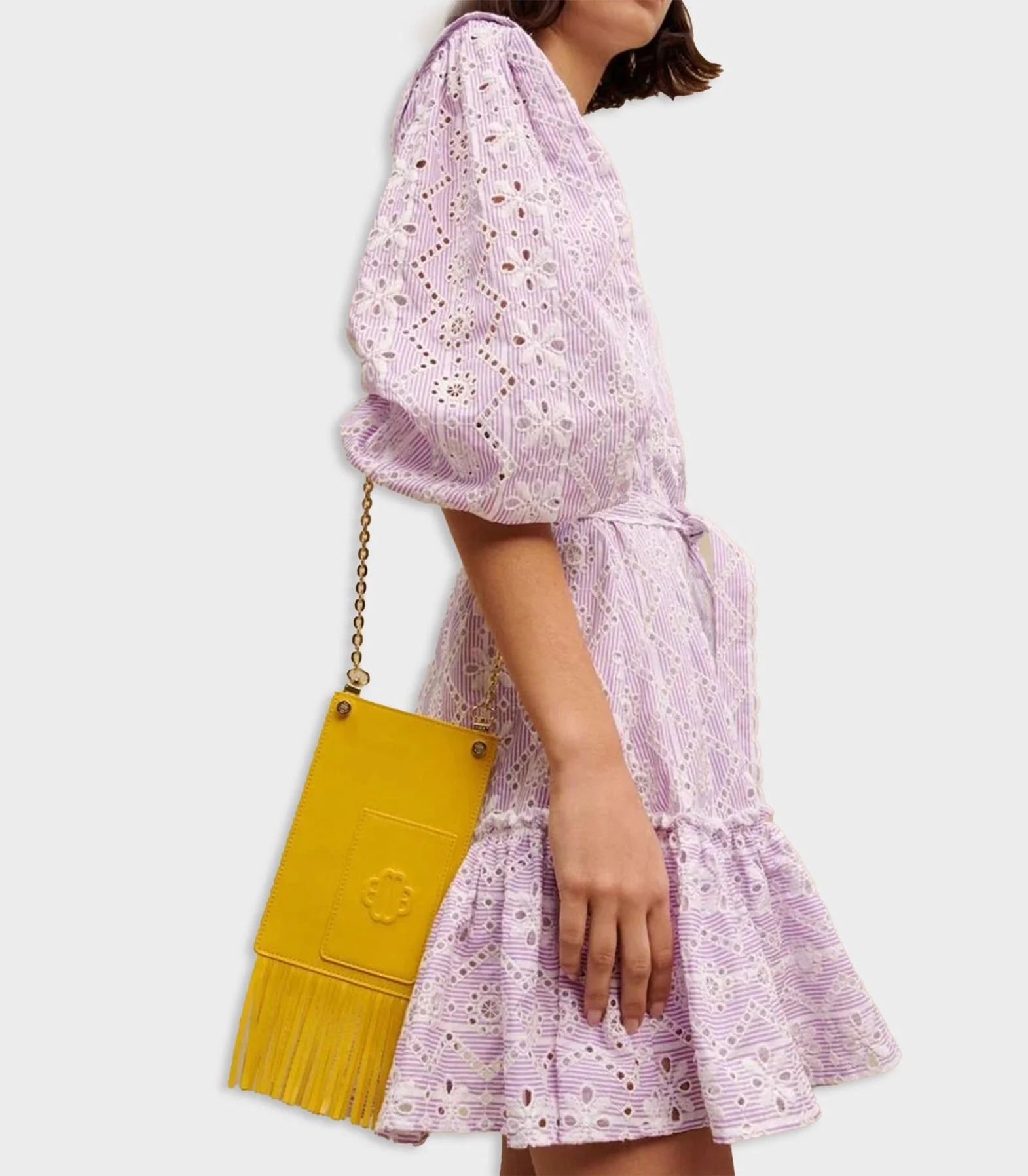Maje - Embroidered Cotton Mini Dress - Image 4