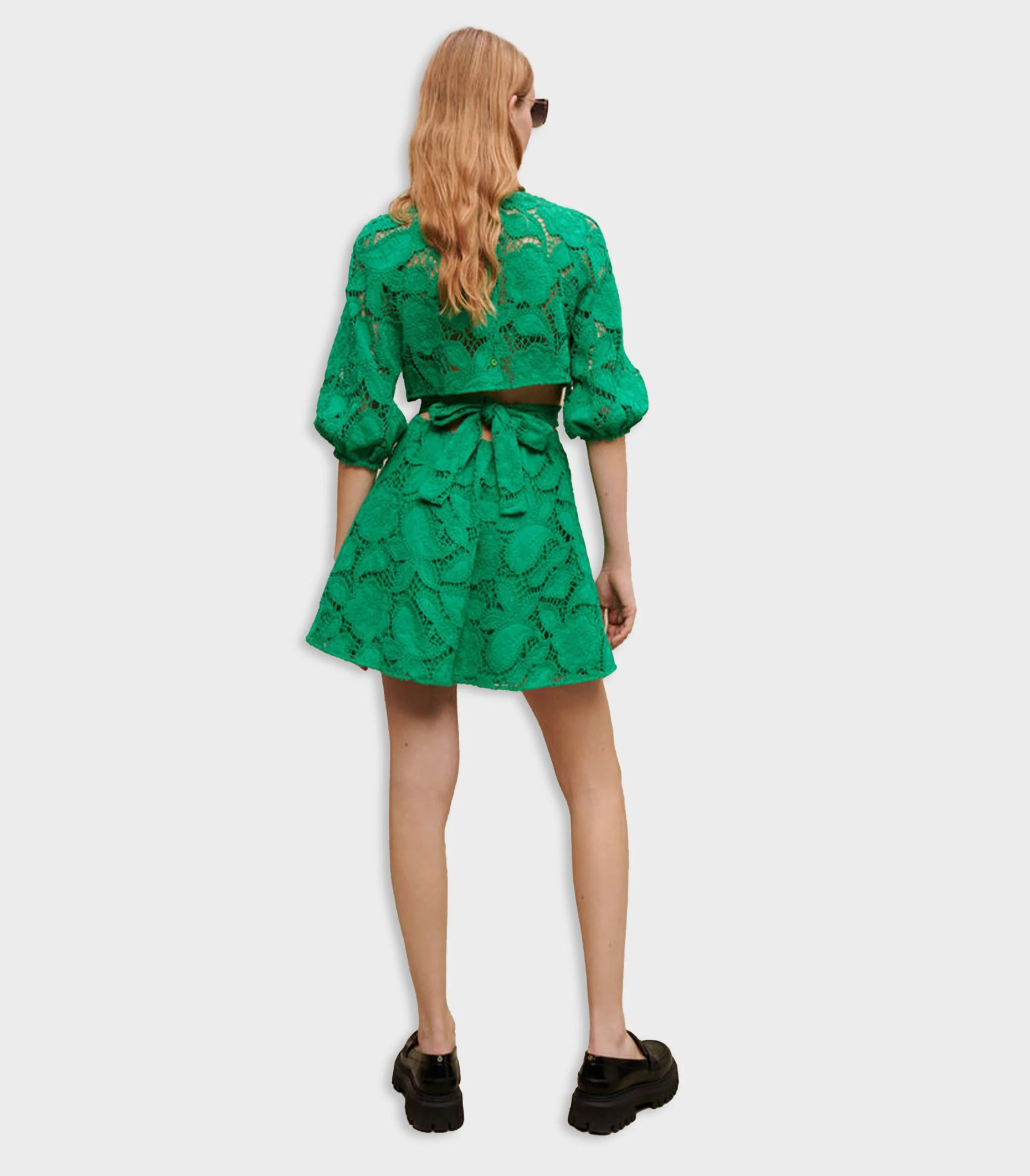 Maje - Embroidered Cotton Mini Dress - Image 3