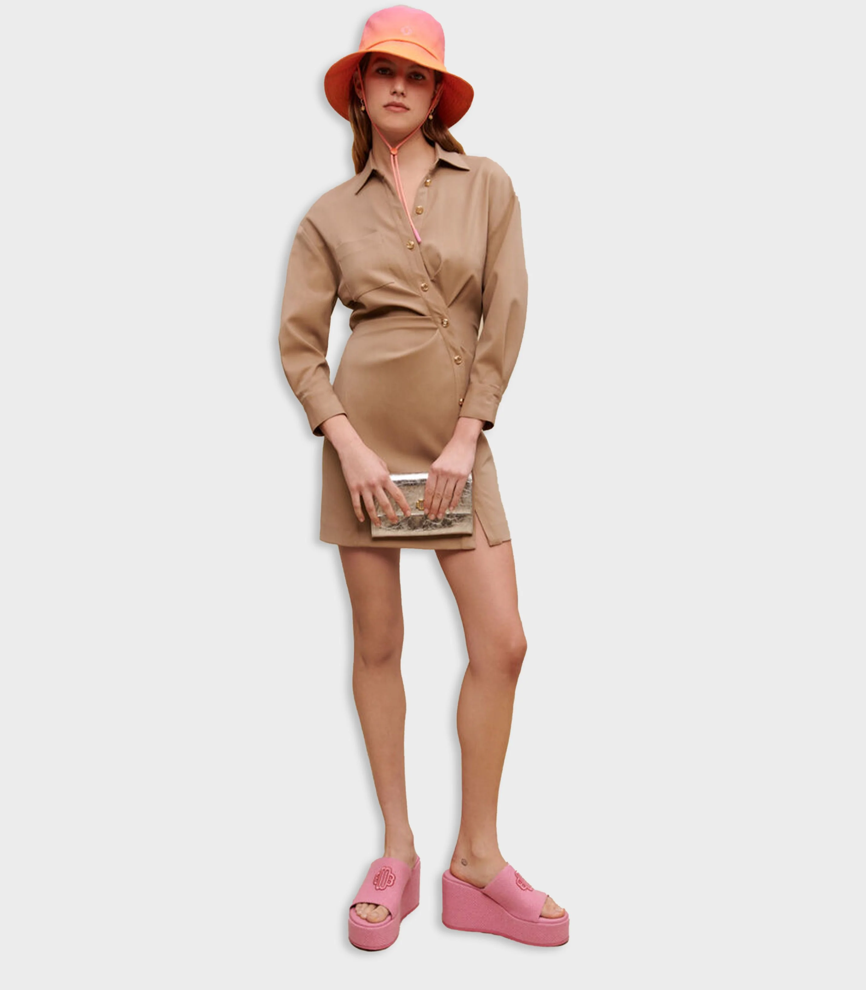Maje - Buttoned Mini Dress - Image 2