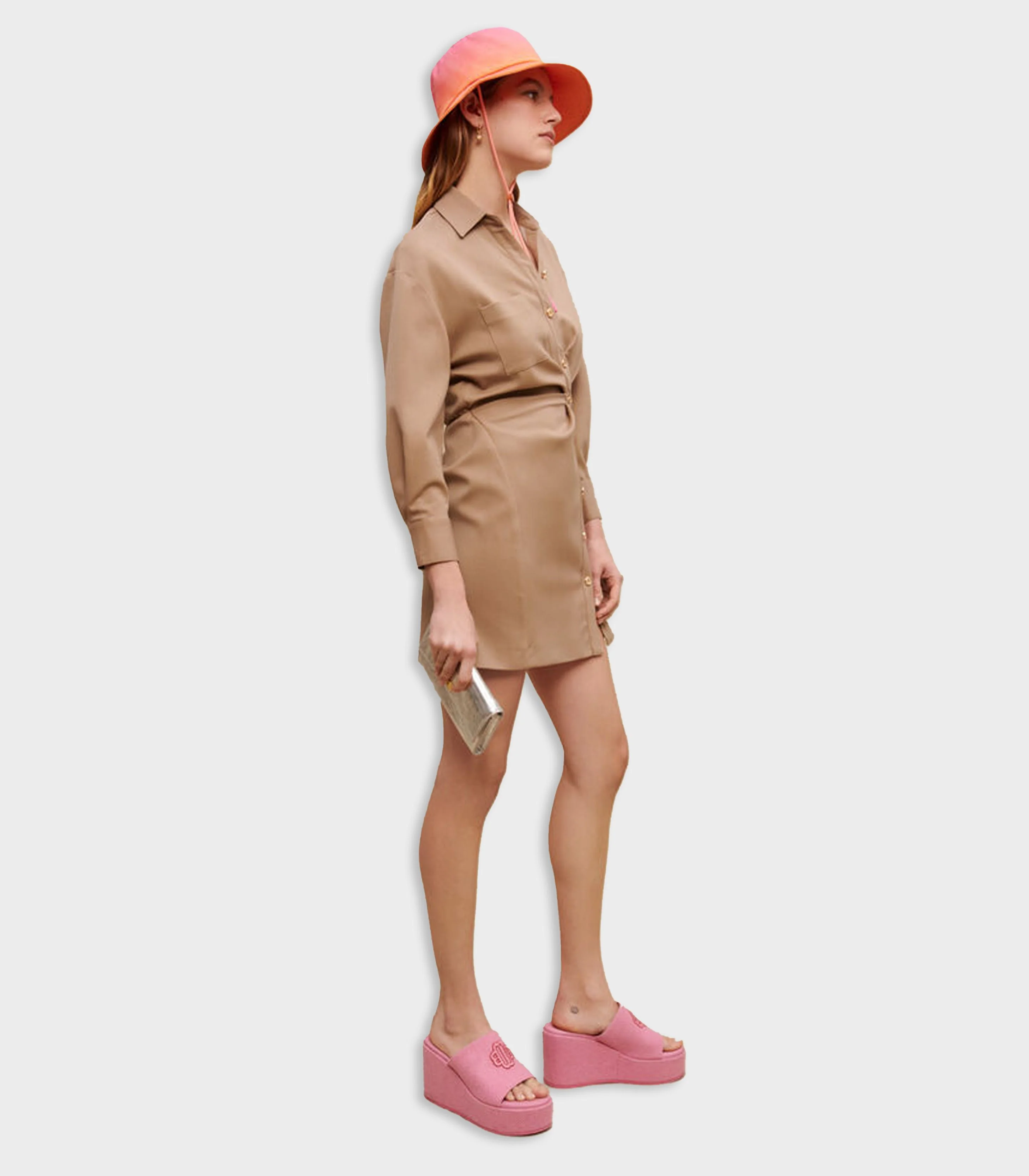 Maje - Buttoned Mini Dress - Image 4