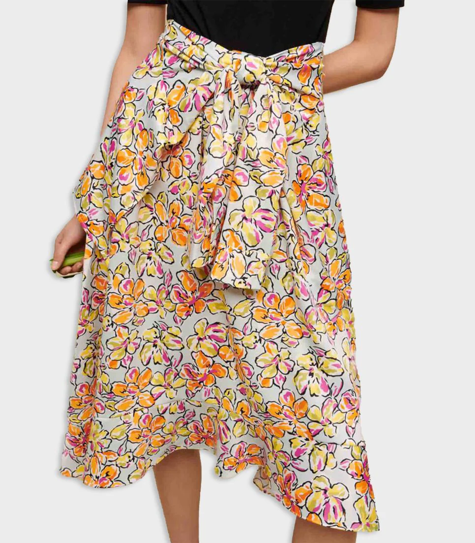 Maje - Floral Print Tie Skirt - Image 4