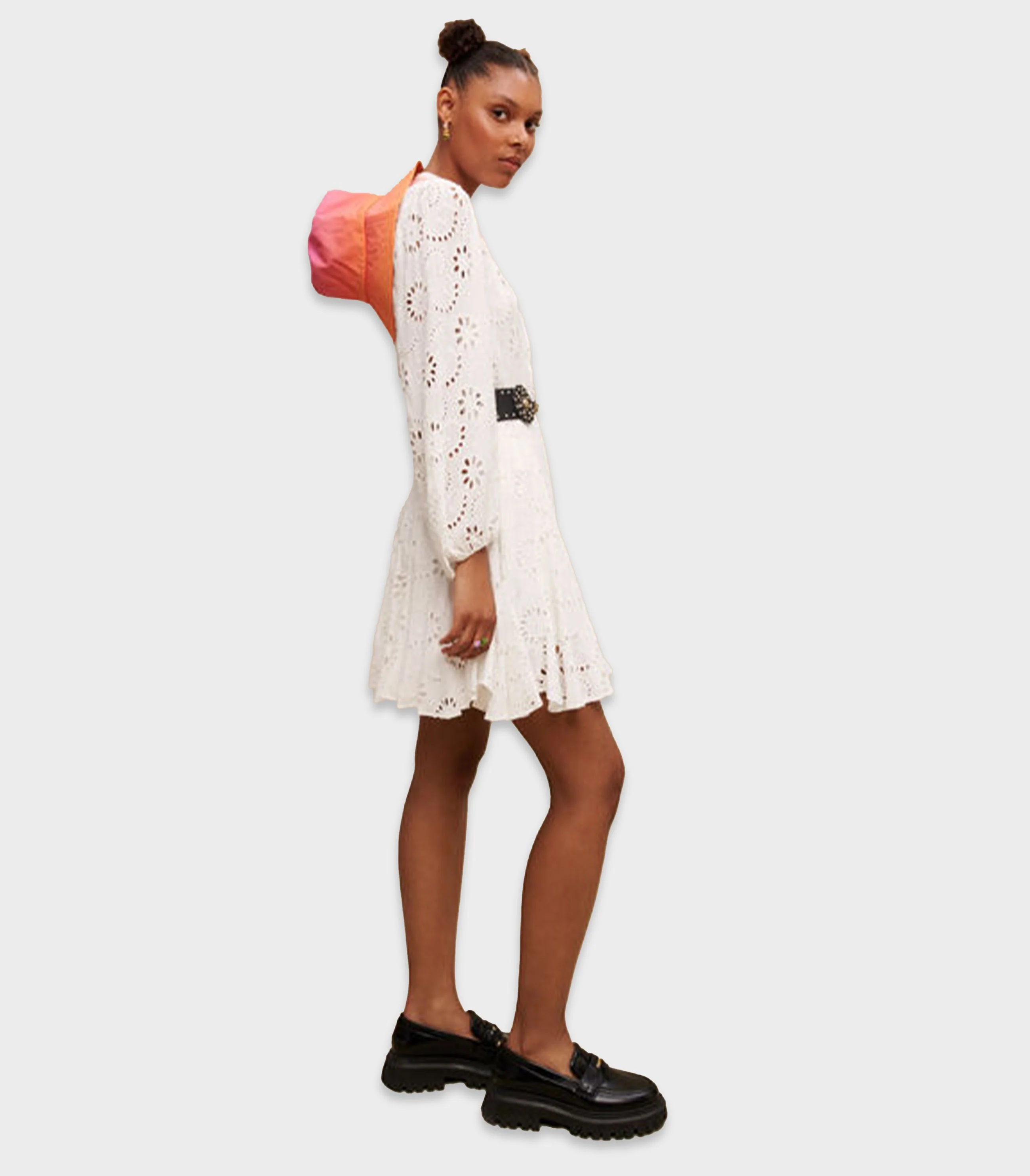 Maje - Embroidered Ruffled Dress - Image 4