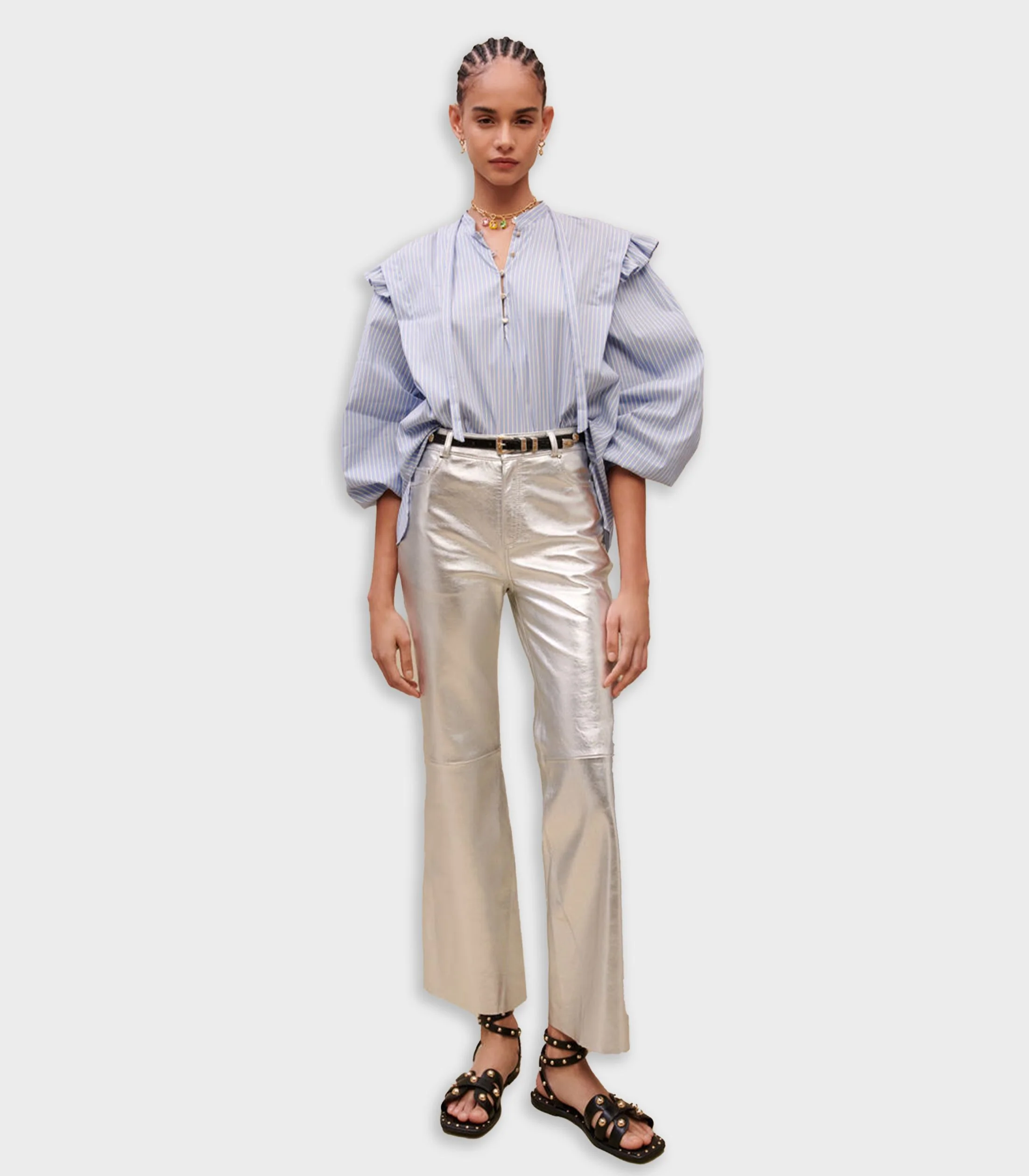 Maje - Striped Blue Blouse - Image 2