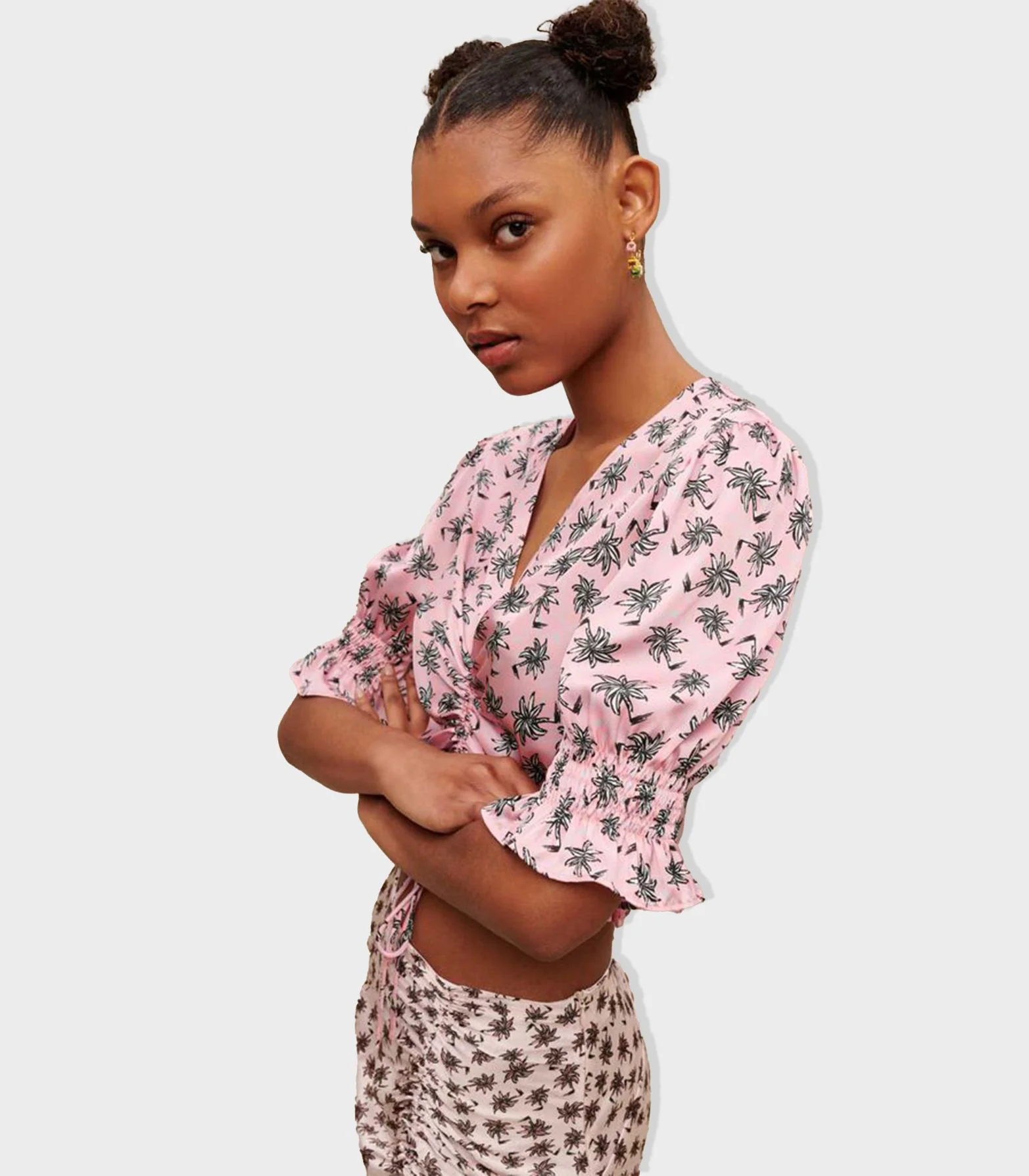 Maje - Palm-Tree Print Cropped Top - Image 4