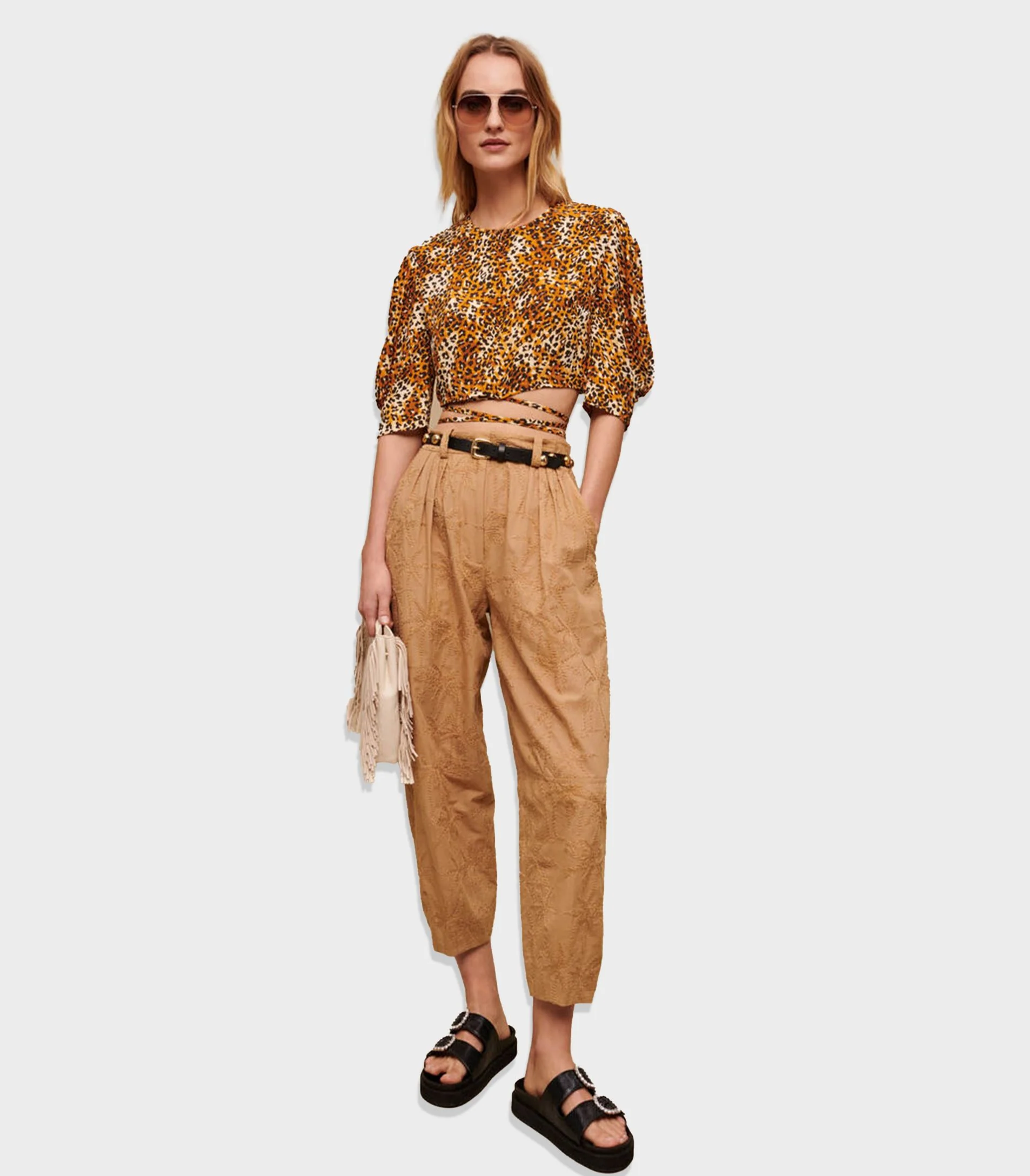Maje - Leopard Print Cropped Top - Image 2