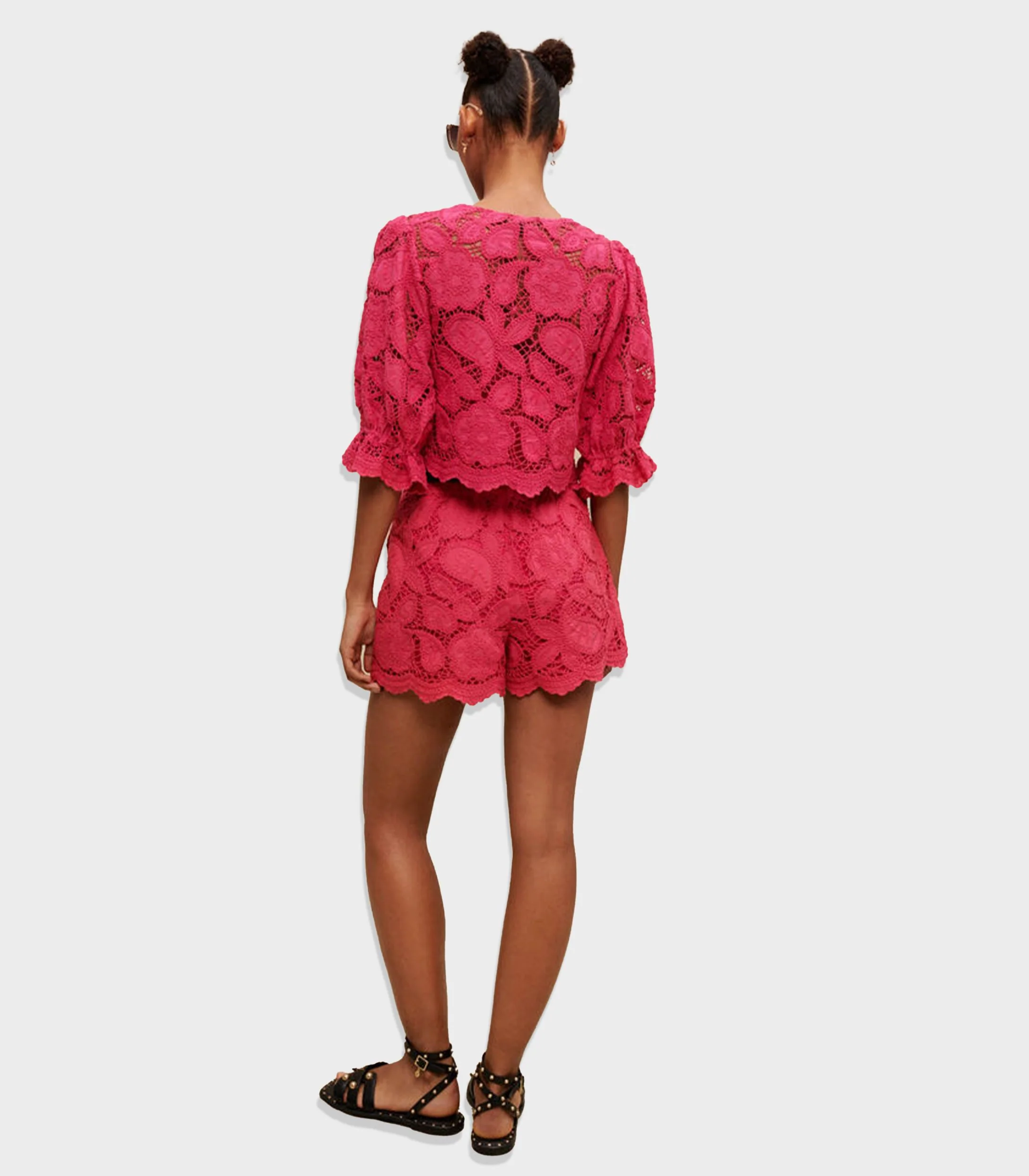 Maje - Cropped Openwork Shirt - Image 4