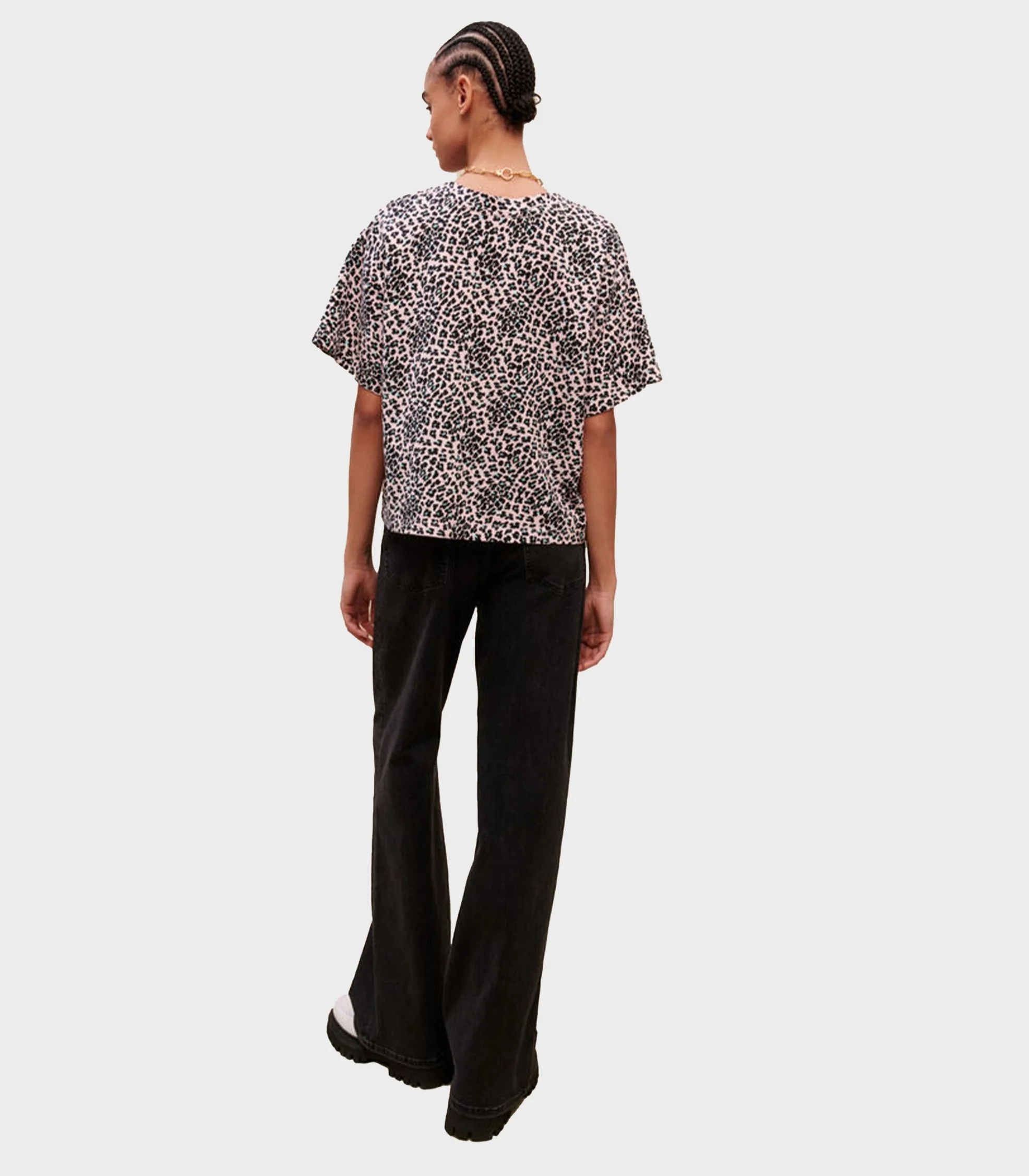 Maje - Leopard-Print Cotton T-Shirt - Image 3