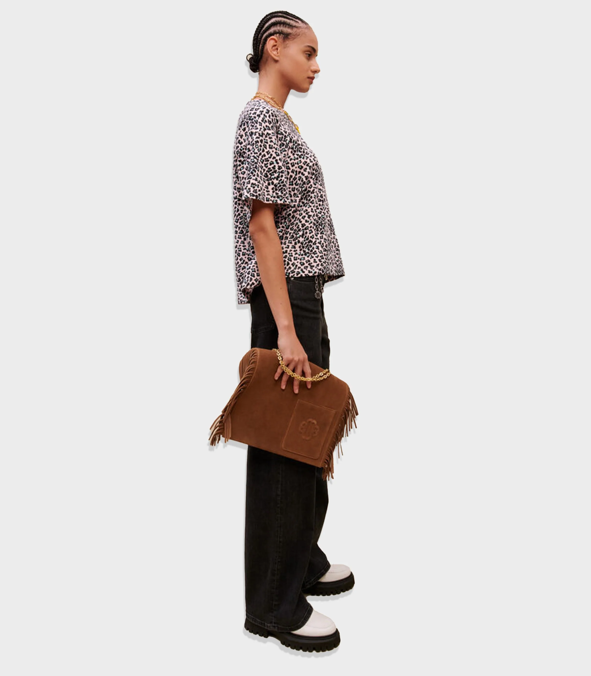Maje - Leopard-Print Cotton T-Shirt - Image 4