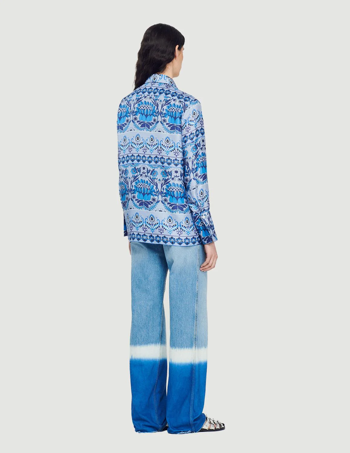 SANDRO- Women's Printed Silk Shirt - Image 3