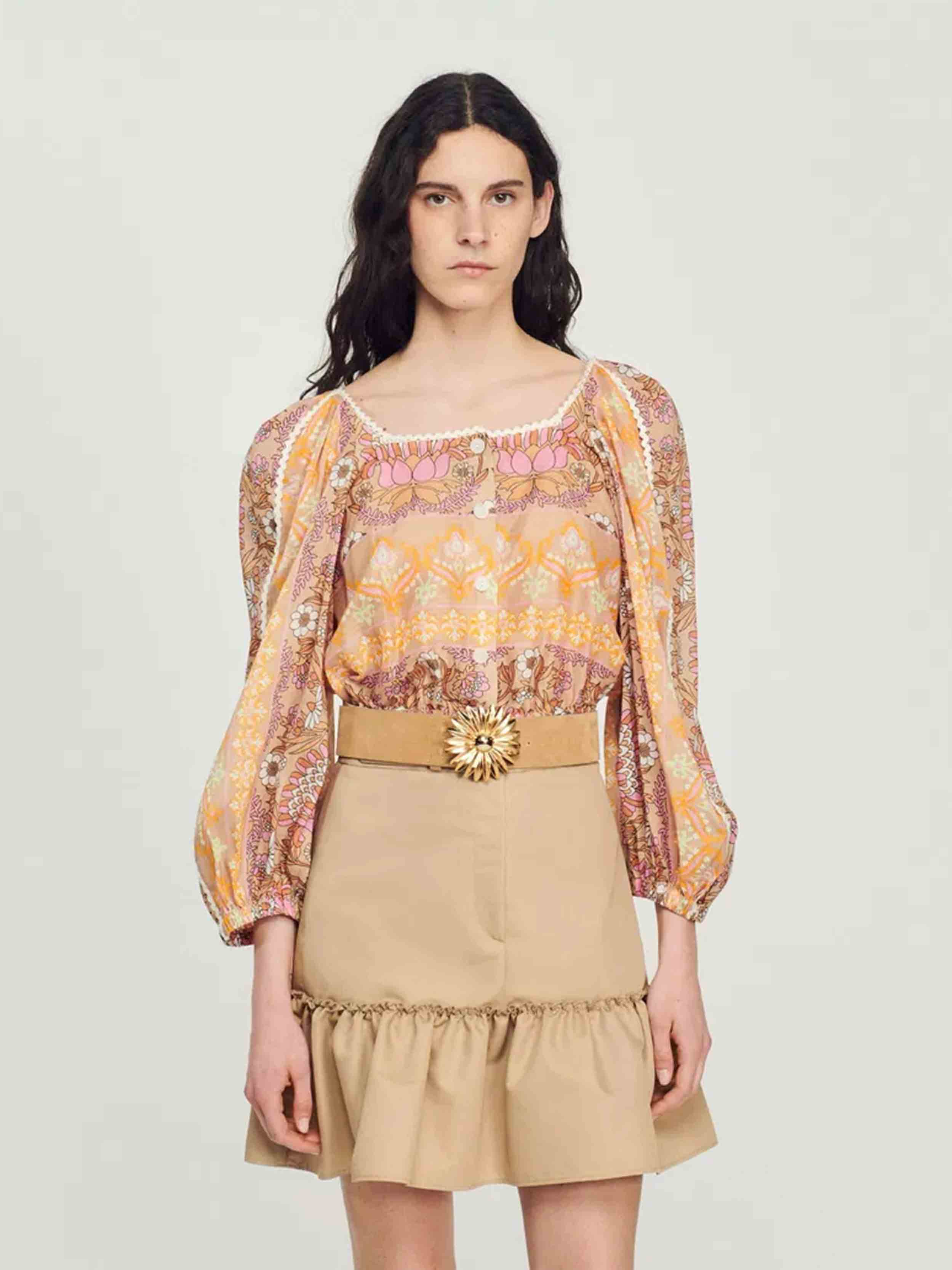 SANDRO -  Women's Printed Crop Top - Image 5