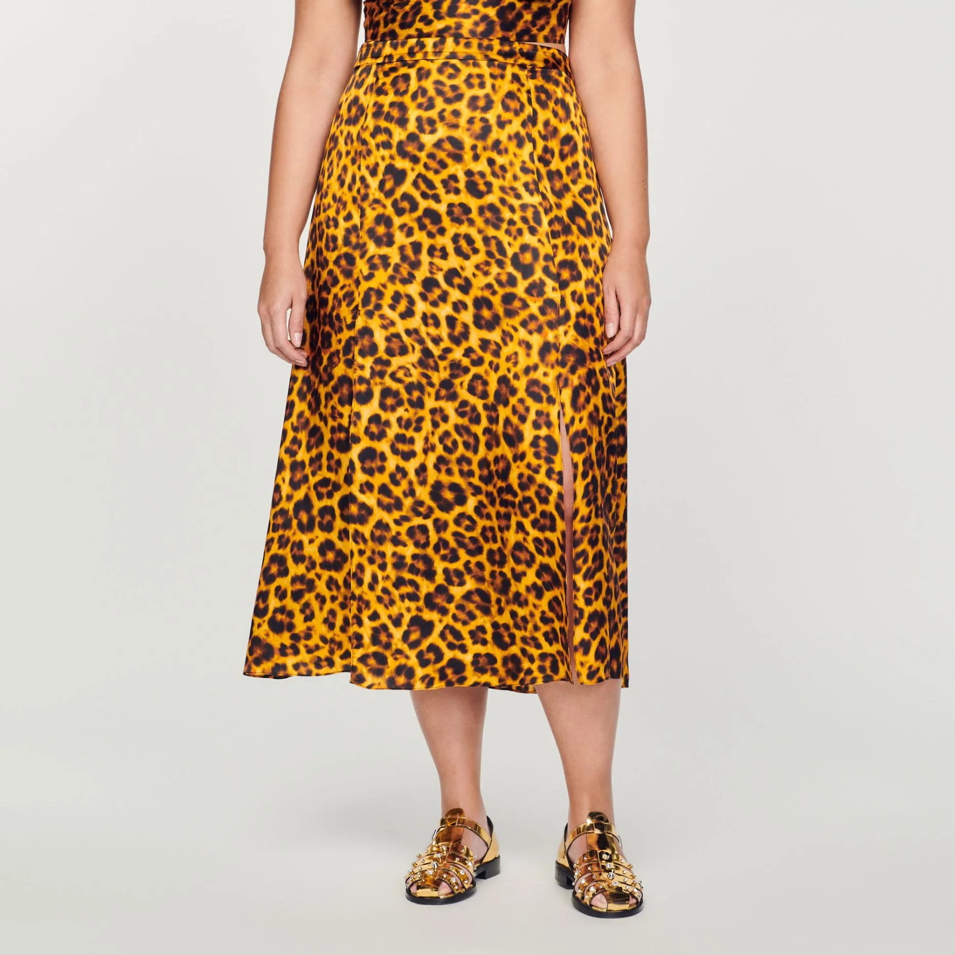 SANDRO - Women's Leopard Skirt - Image 5