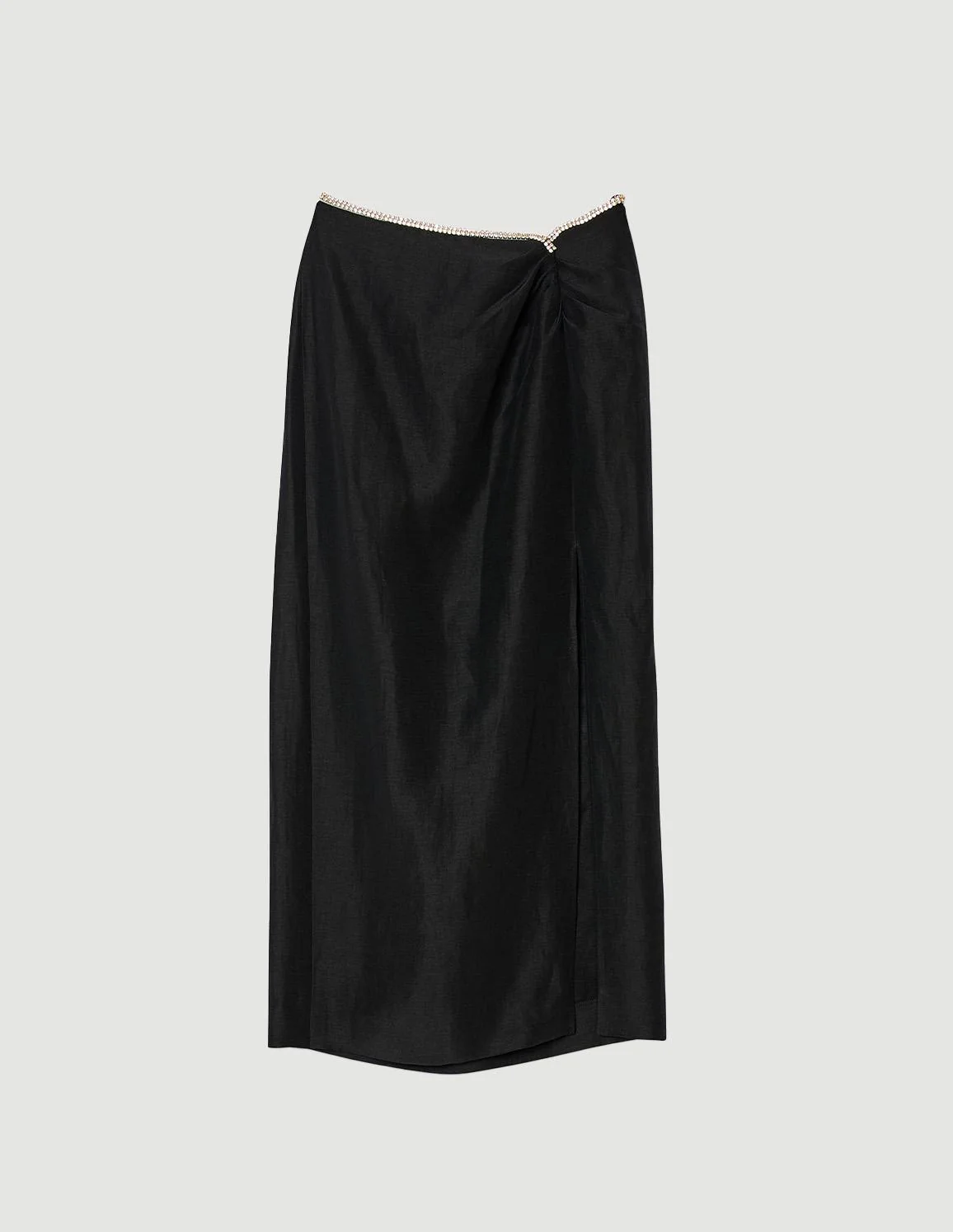 SANDRO - Women's Skirt With A Slit And Rhinestones - Image 4