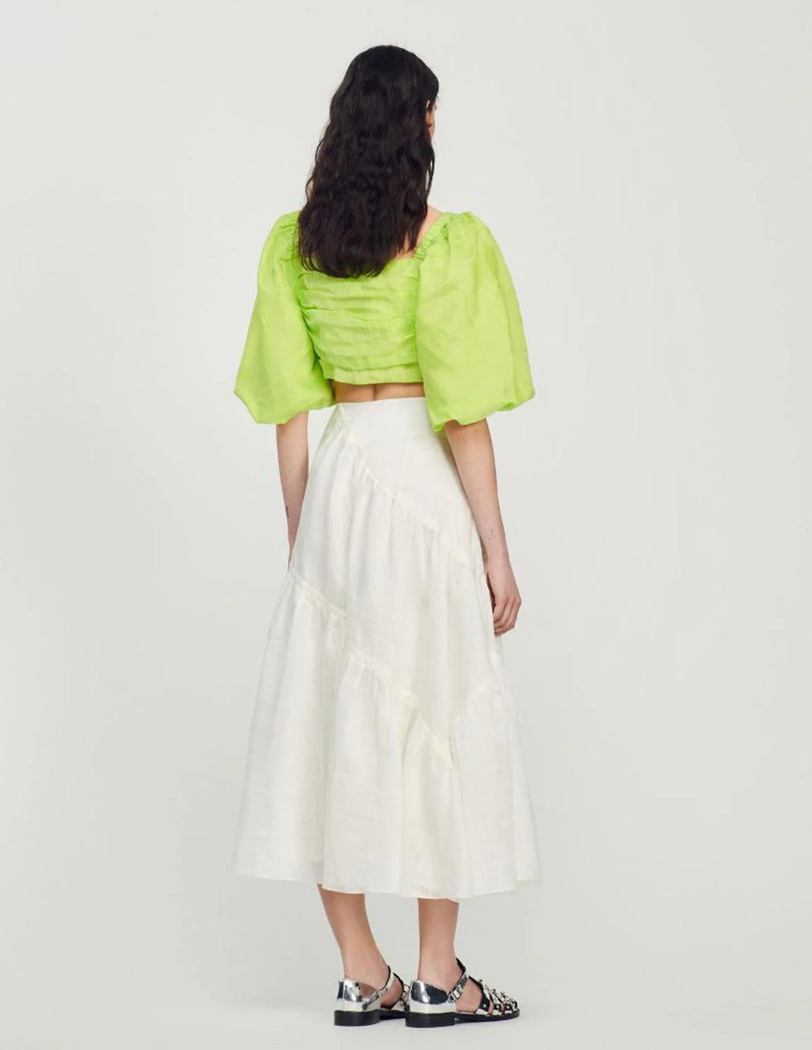 SANDRO - Women's Long Ruffled Skirt - Image 3