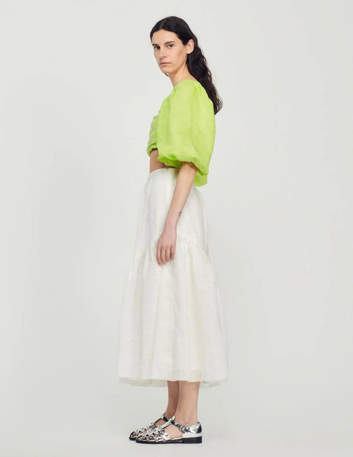 SANDRO - Women's Long Ruffled Skirt - Image 6